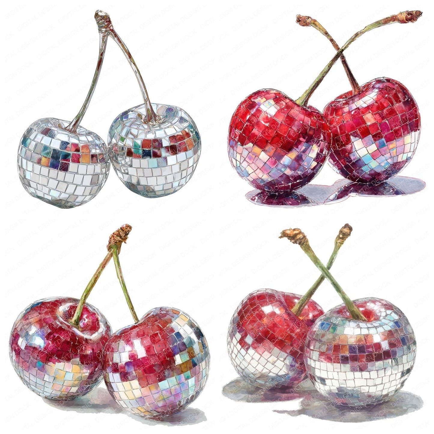Mirrorball Cherries Clipart Set (DDD006076)
