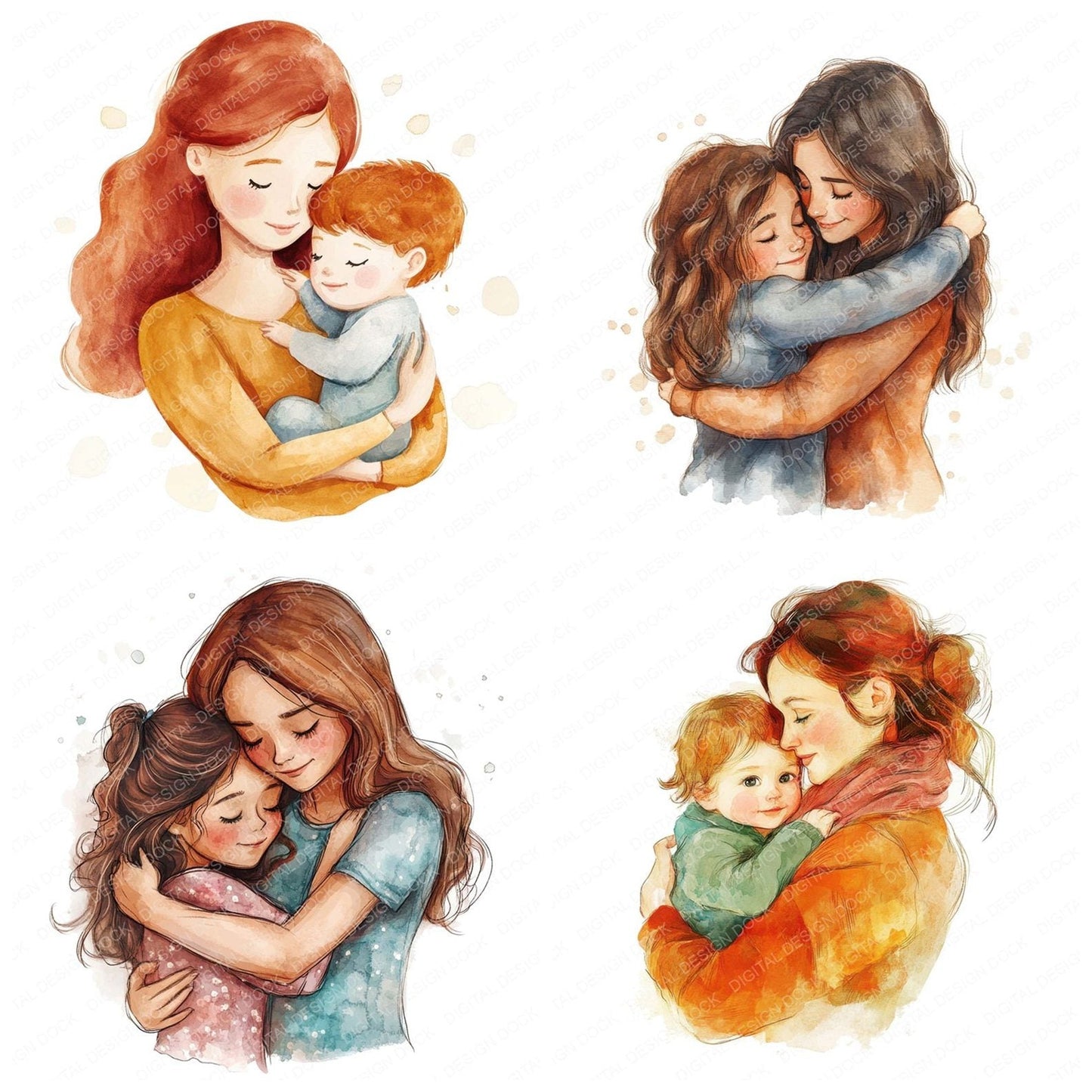 Mother and Daughter Clipart Set (DDD006106)