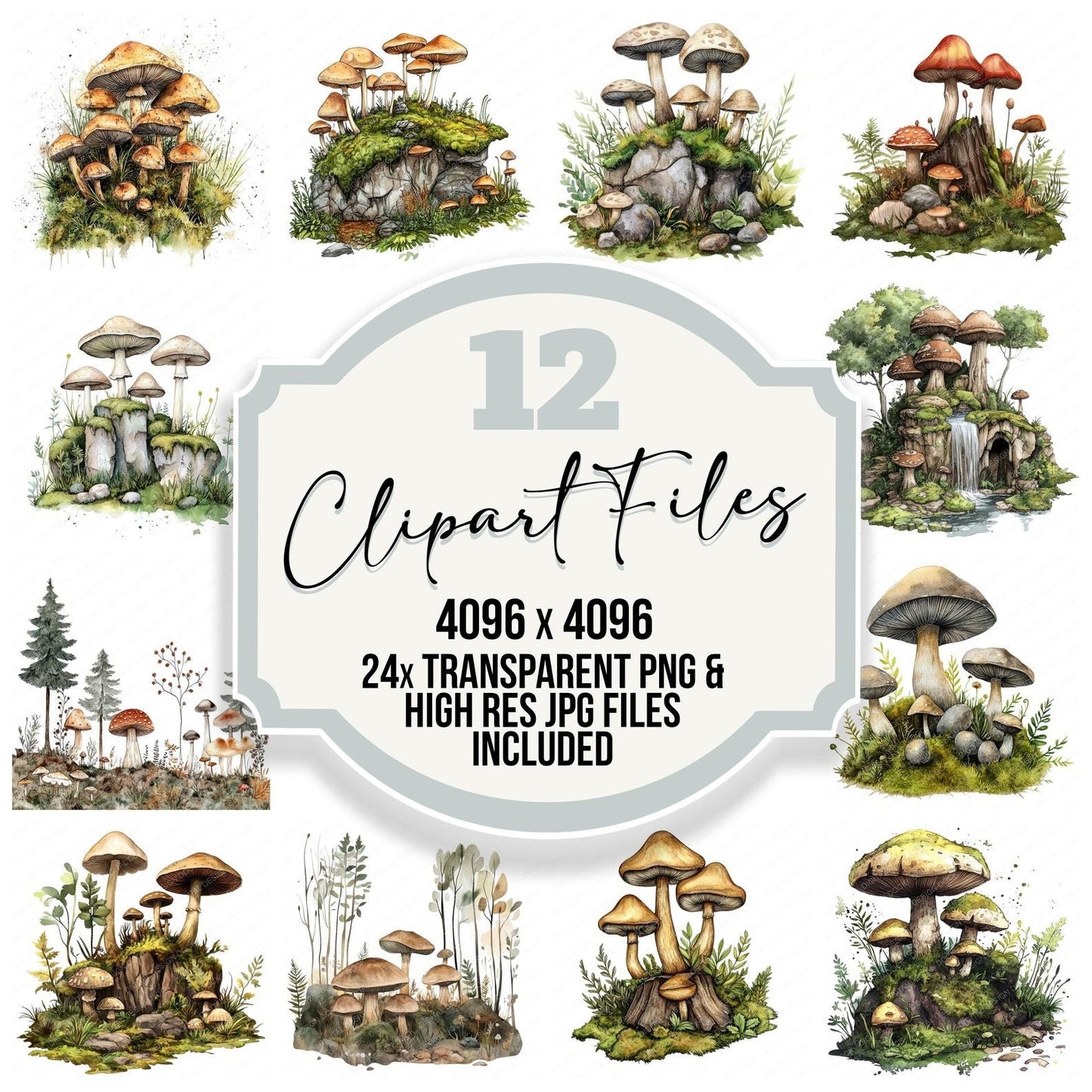 Mushroom Forest Clipart Set (DDD006120)
