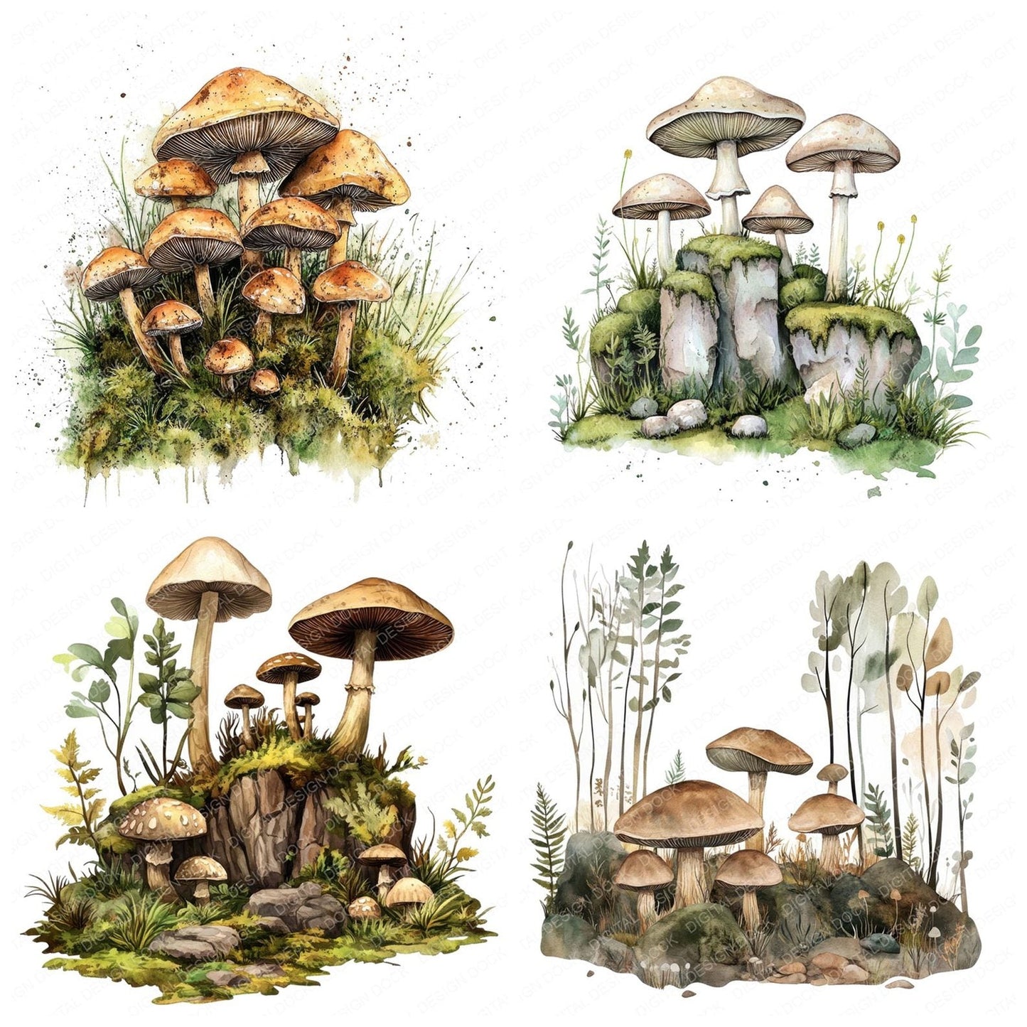 Mushroom Forest Clipart Set (DDD006120)