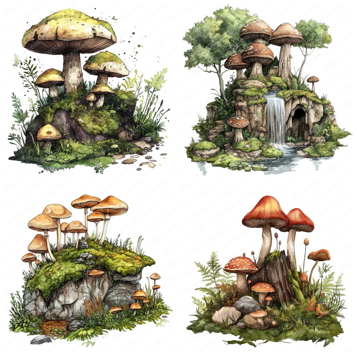 Mushroom Forest Clipart Set (DDD006120)