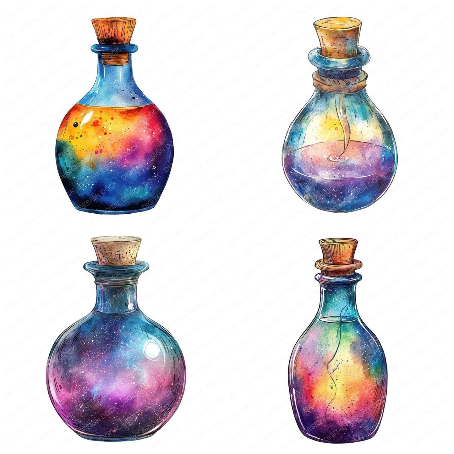 Mysterious Potion Bottle Clipart Set (DDD006123)