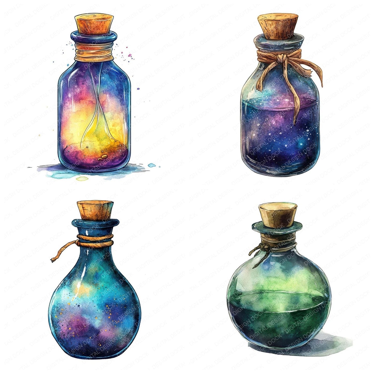 Mysterious Potion Bottle Clipart Set (DDD006123)