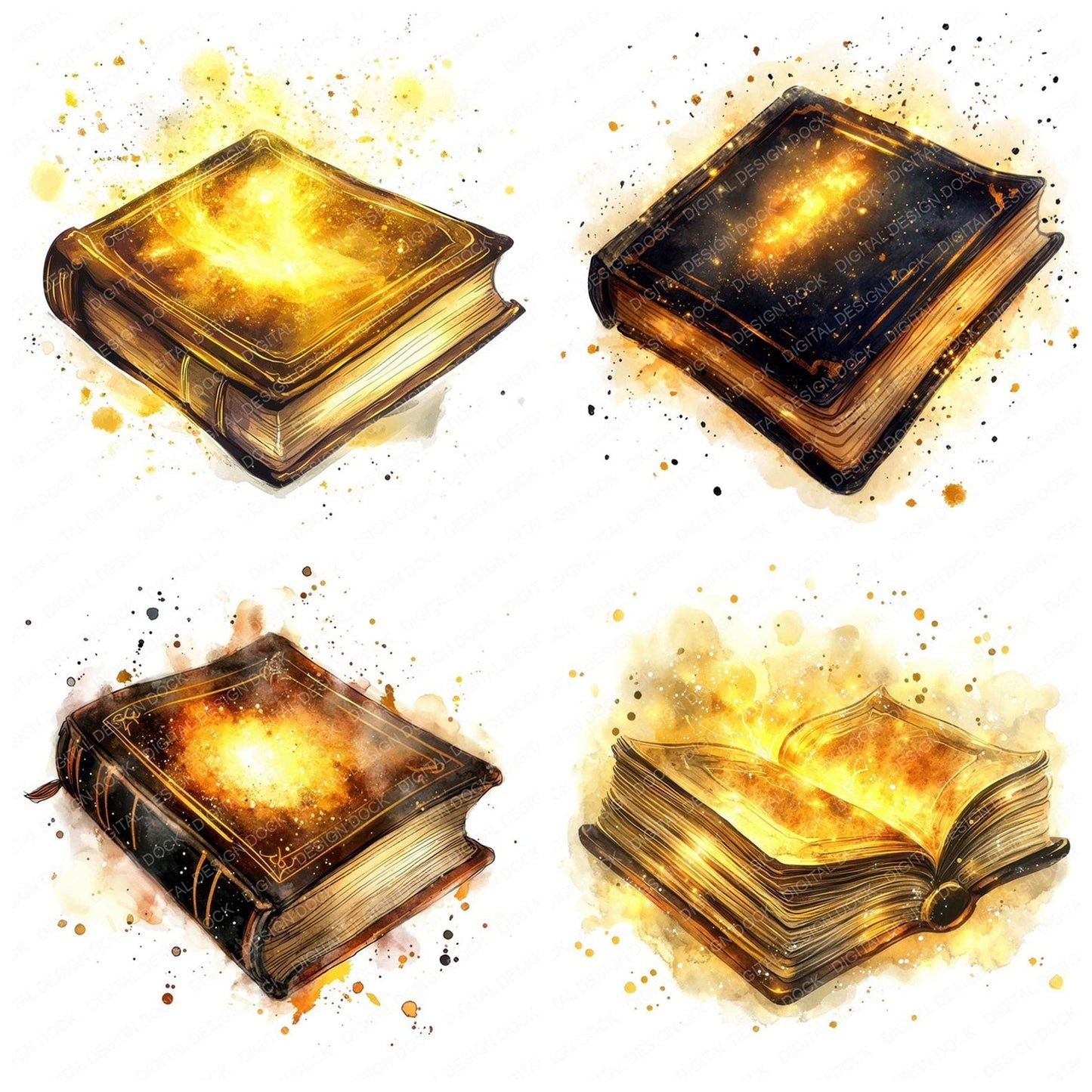 Mystical Golden Book Clipart Set (DDD006124)
