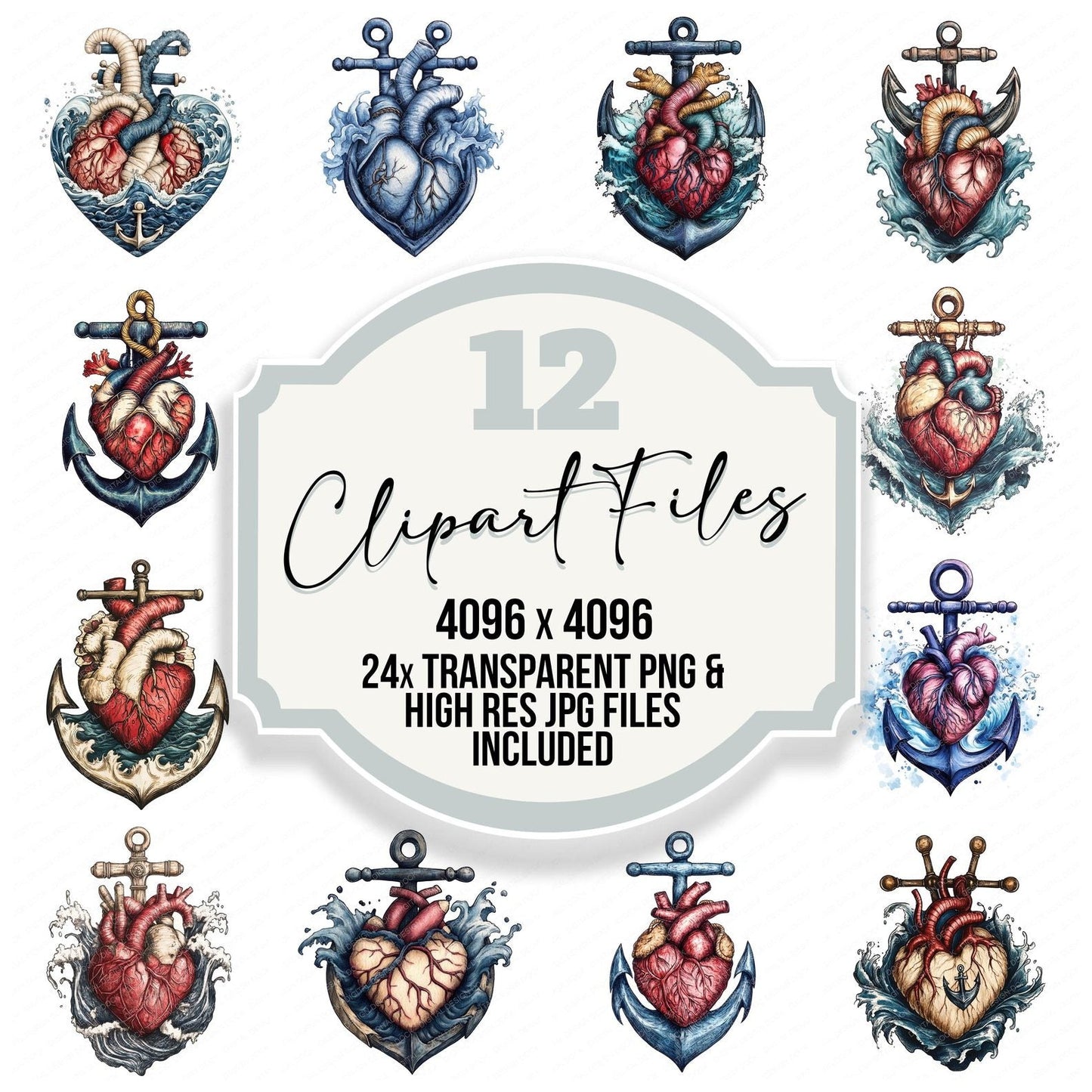 Nautical Heart Clipart Set (DDD006133)