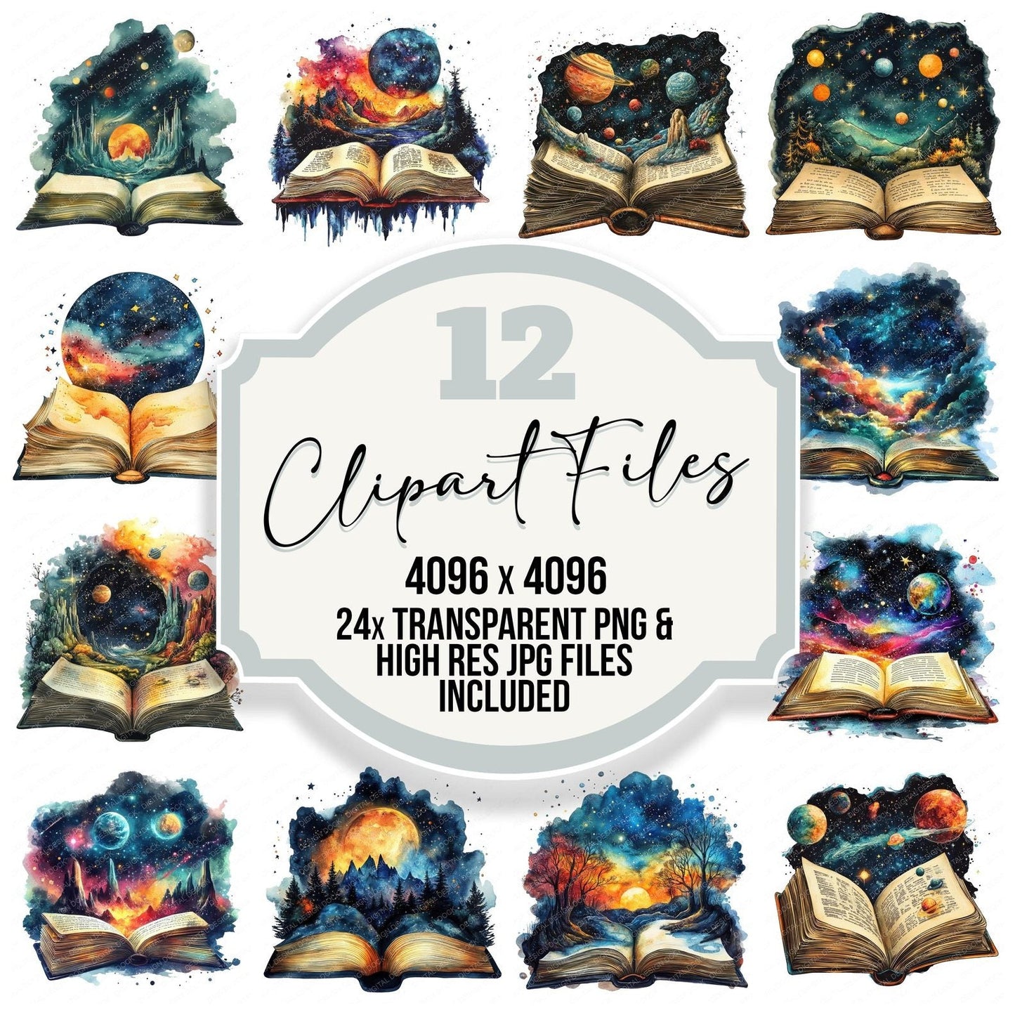 Open Book Fantasy Space Clipart Set (DDD006210)