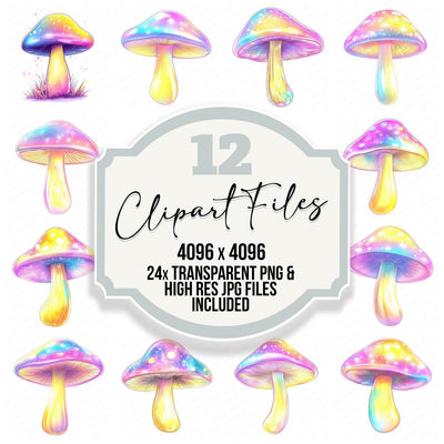 Pastel Glowing Mushroom Clipart Set (DDD006252)