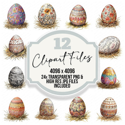 Patterned Easter Egg Clipart Set (DDD006272)