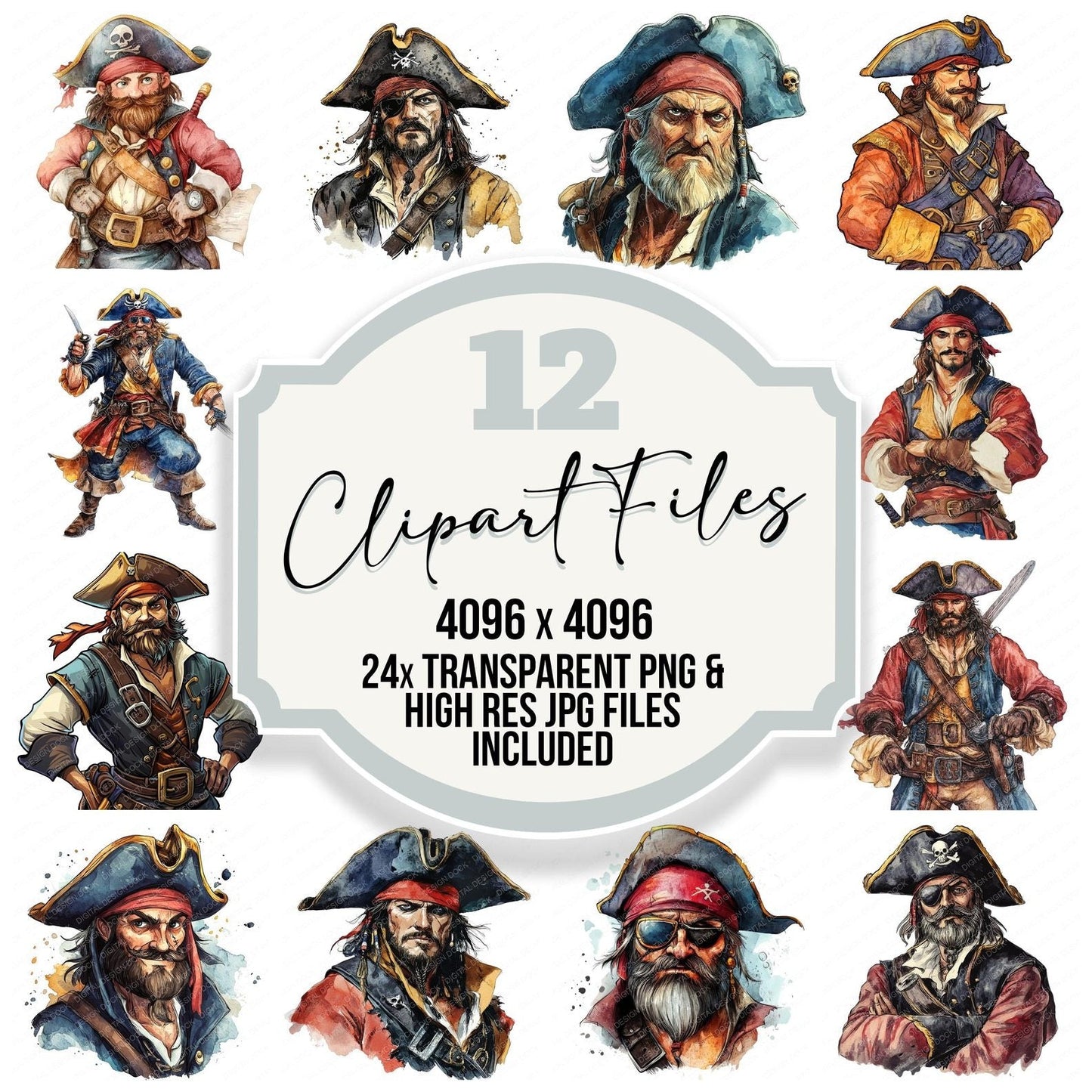 Pirate Character Clipart Set (DDD006311)
