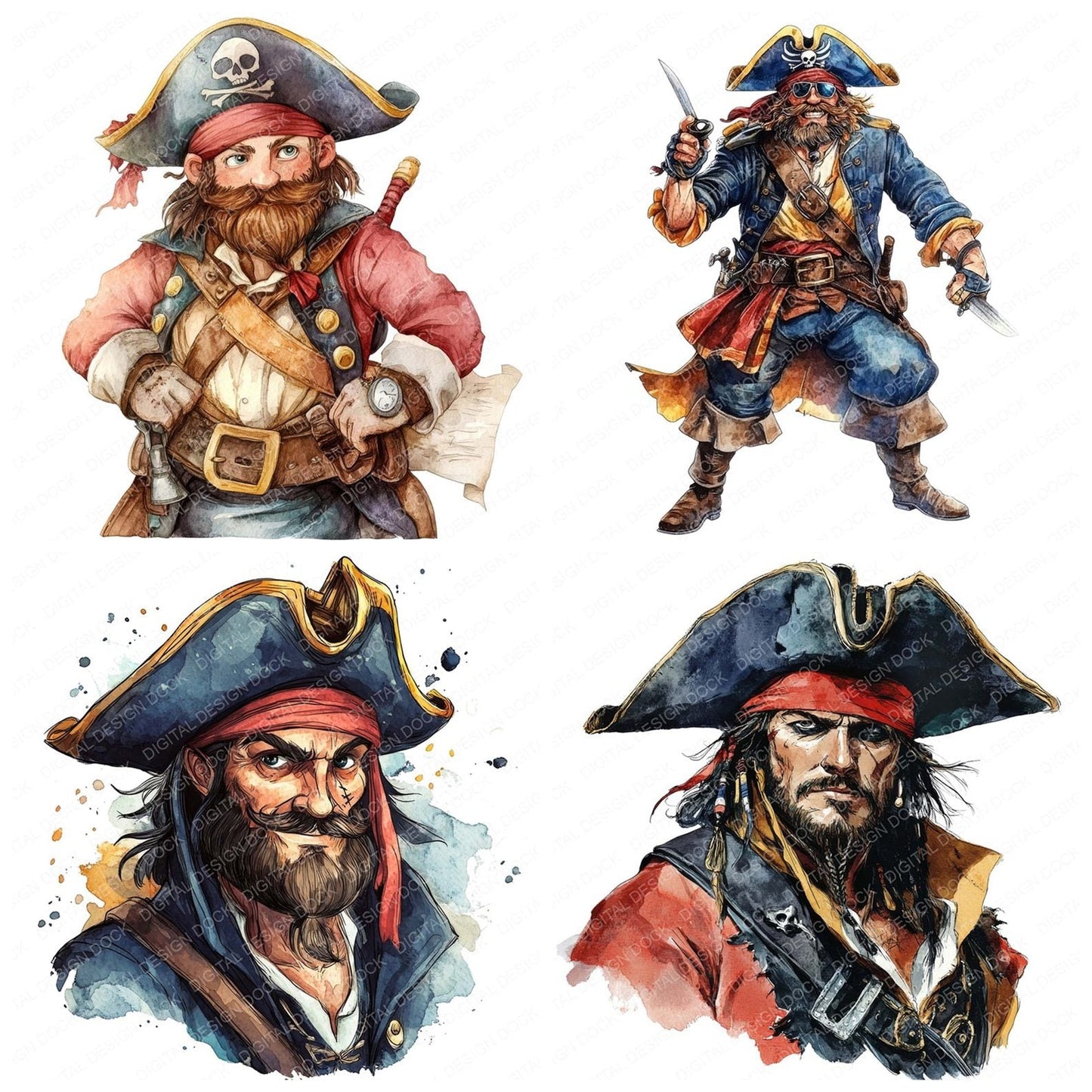 Pirate Character Clipart Set (DDD006311)