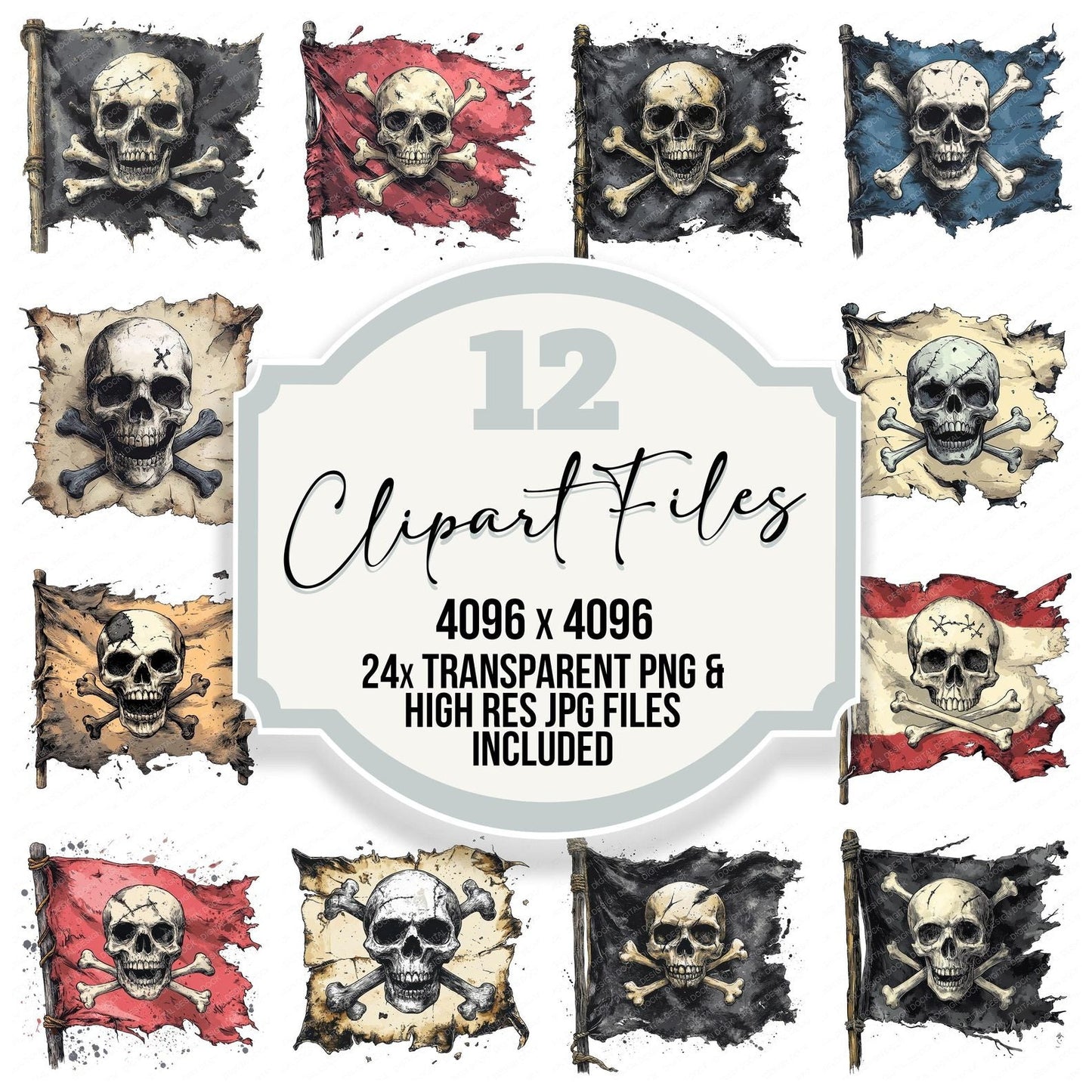 Pirate Flag Clipart Set (DDD006312)
