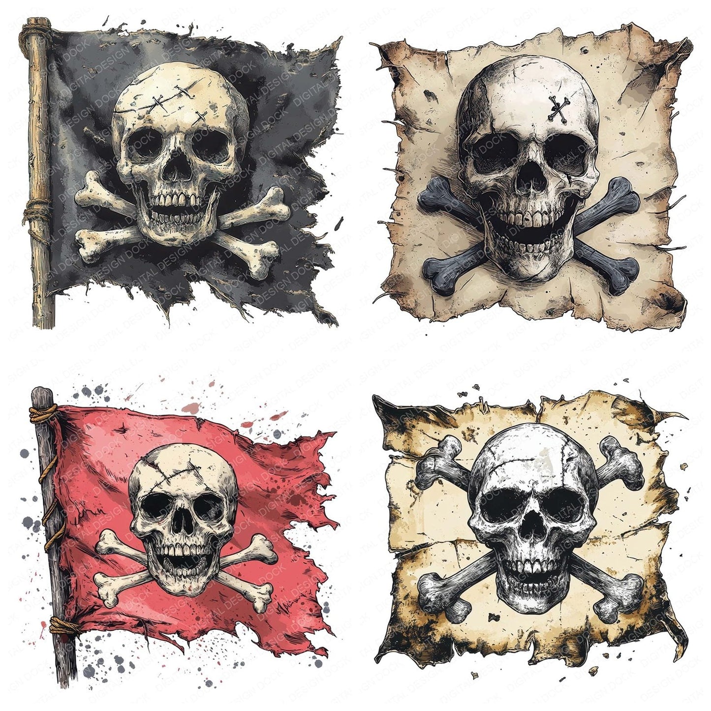 Pirate Flag Clipart Set (DDD006312)