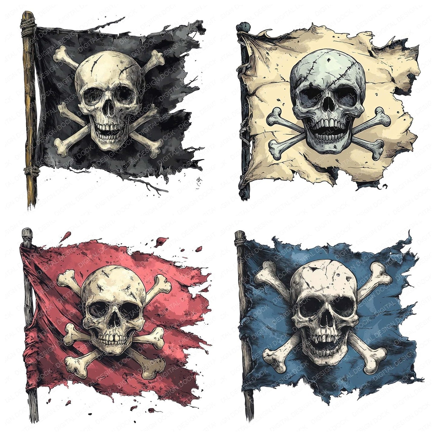 Pirate Flag Clipart Set (DDD006312)