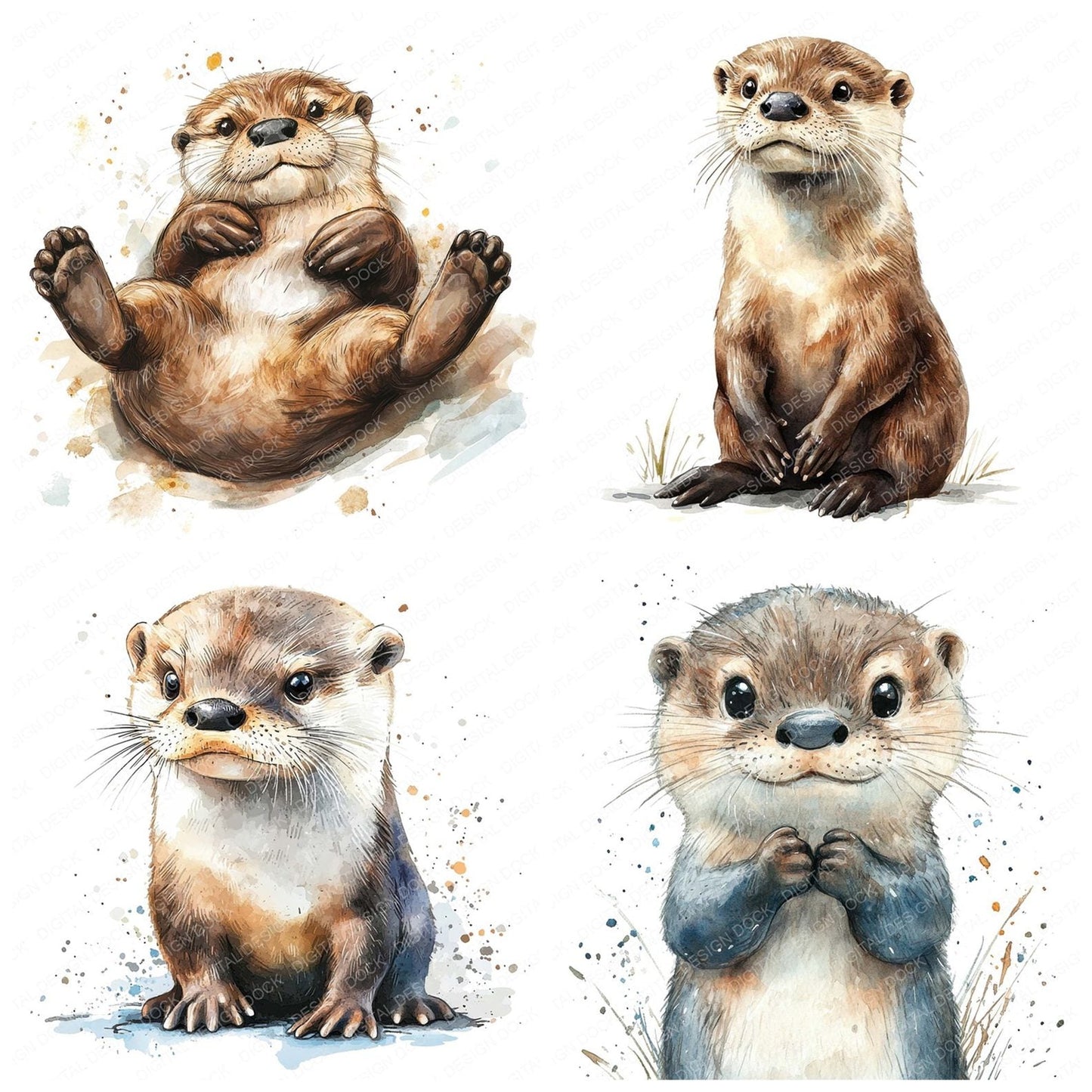 Playful Otter Clipart Set (DDD006328)