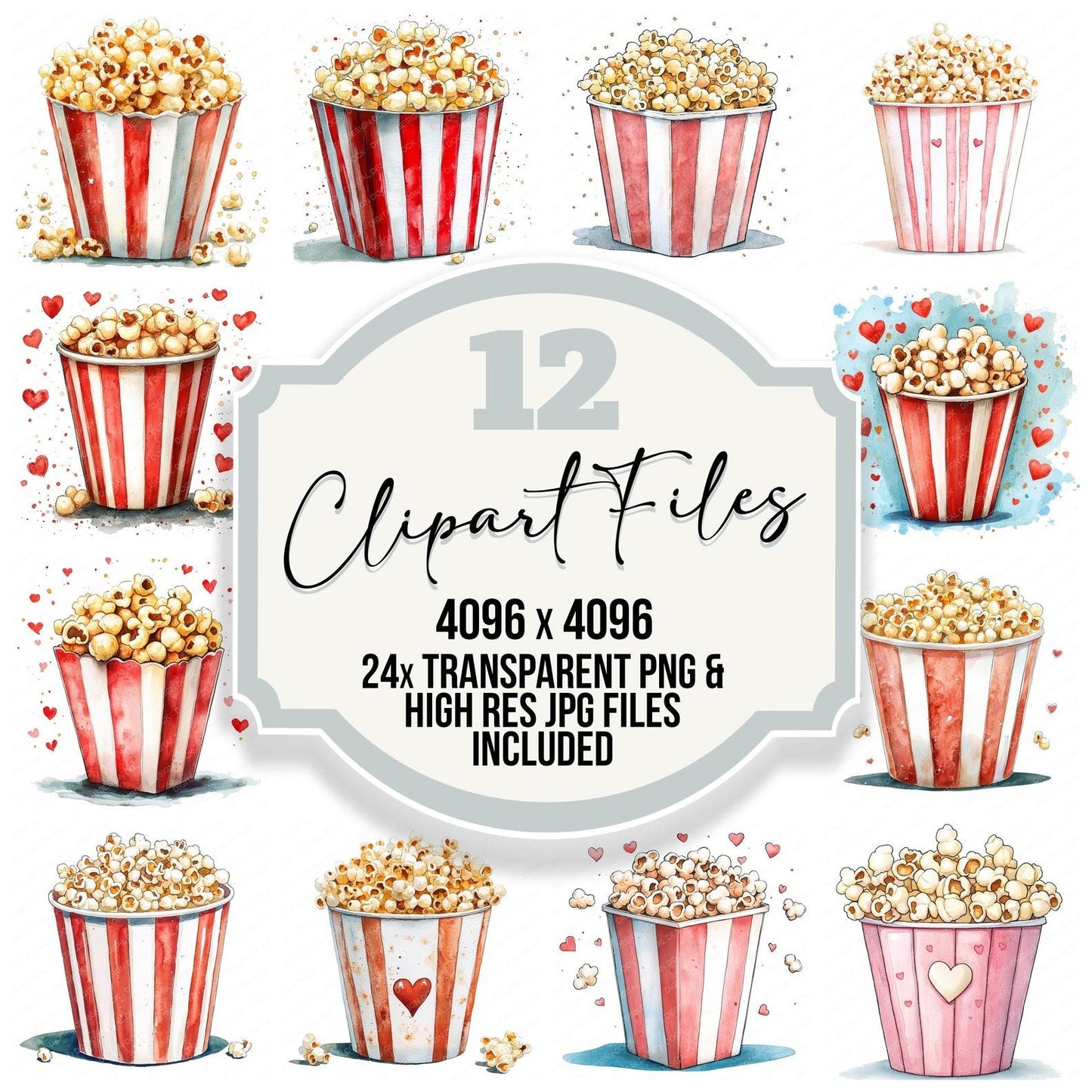 Popcorn Love Clipart Set (DDD006333)