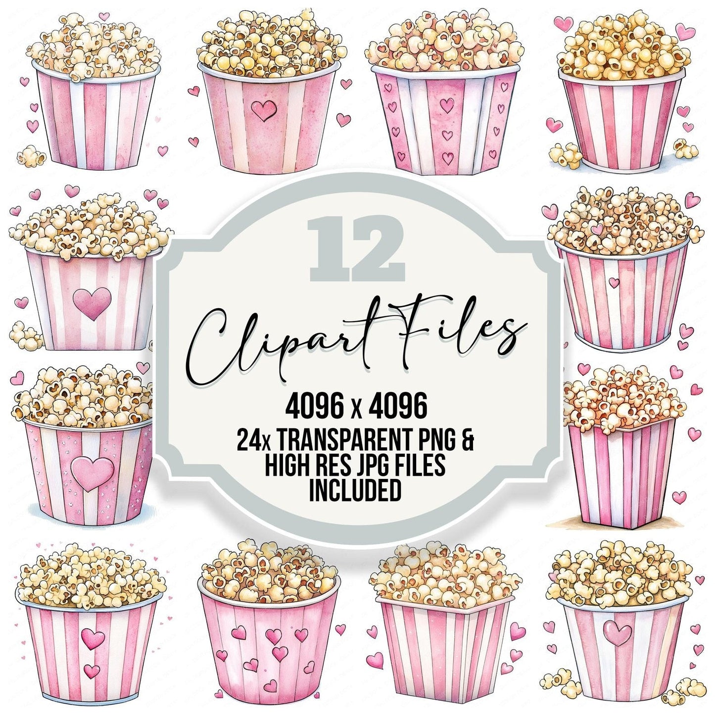 Popcorn Love Clipart Set (DDD006334)