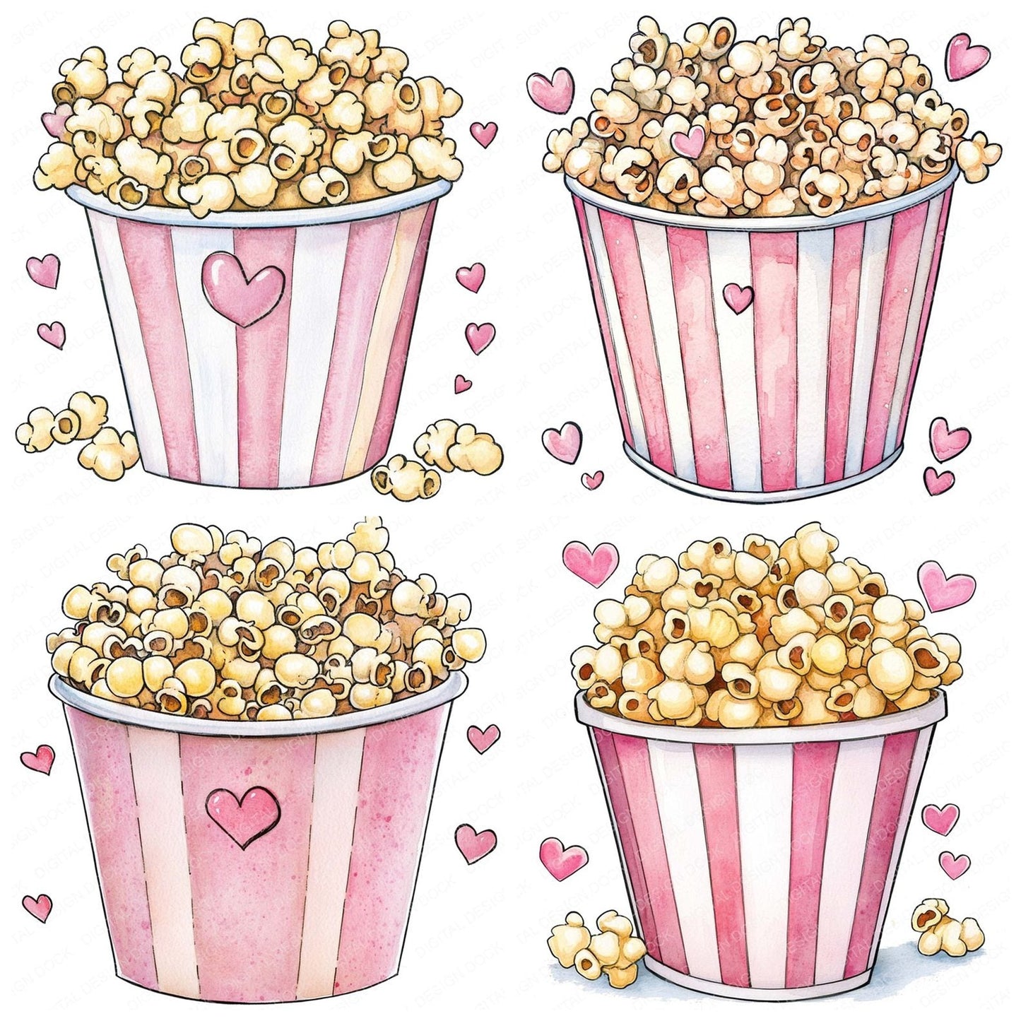 Popcorn Love Clipart Set (DDD006334)