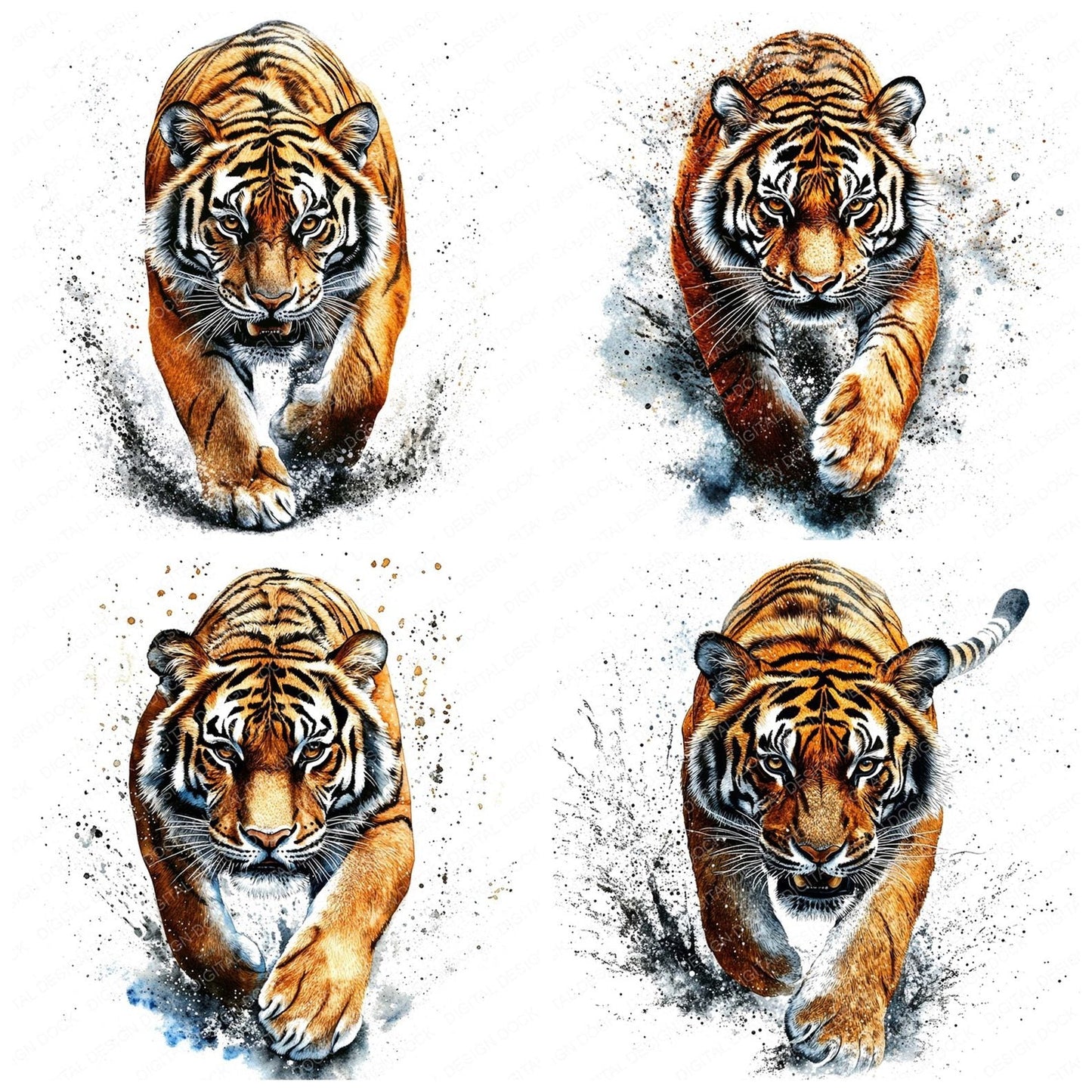 Pouncing Tiger Clipart Set (DDD006345)