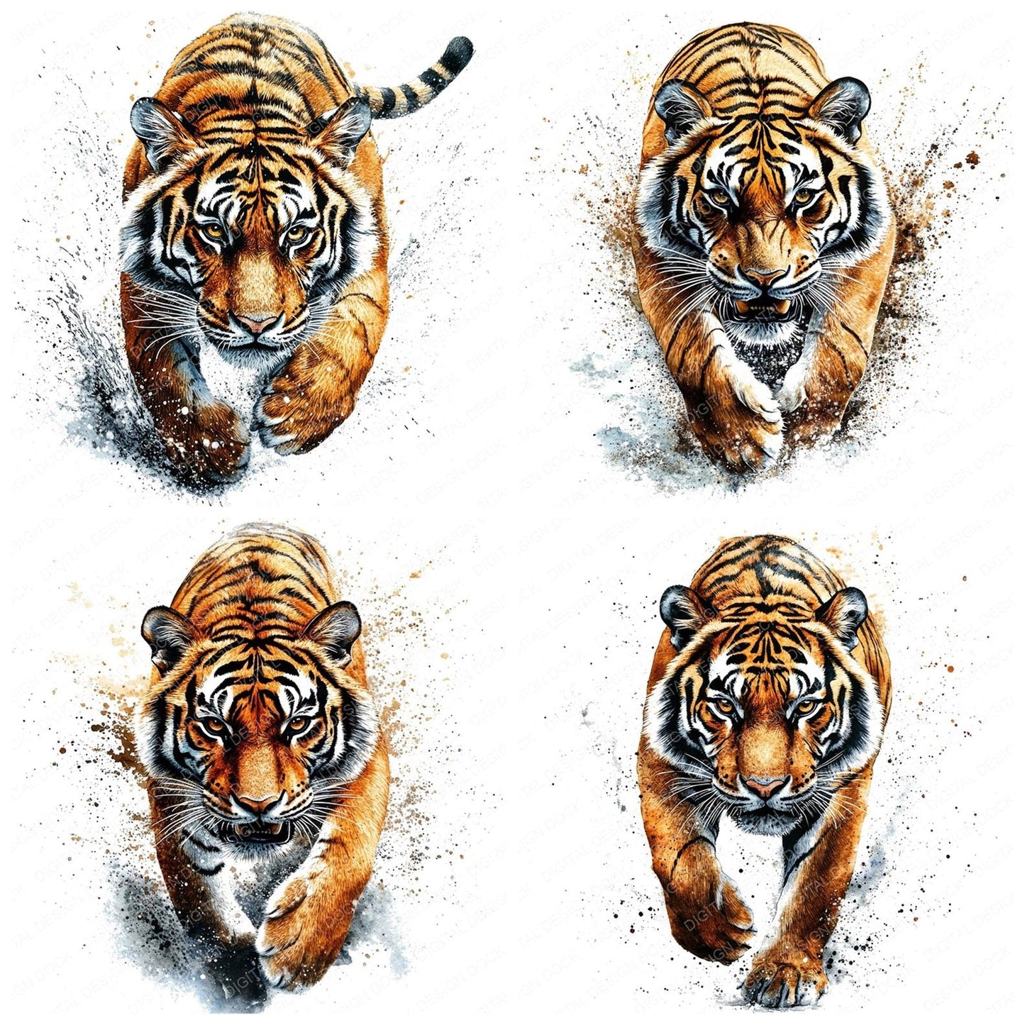Pouncing Tiger Clipart Set (DDD006345)