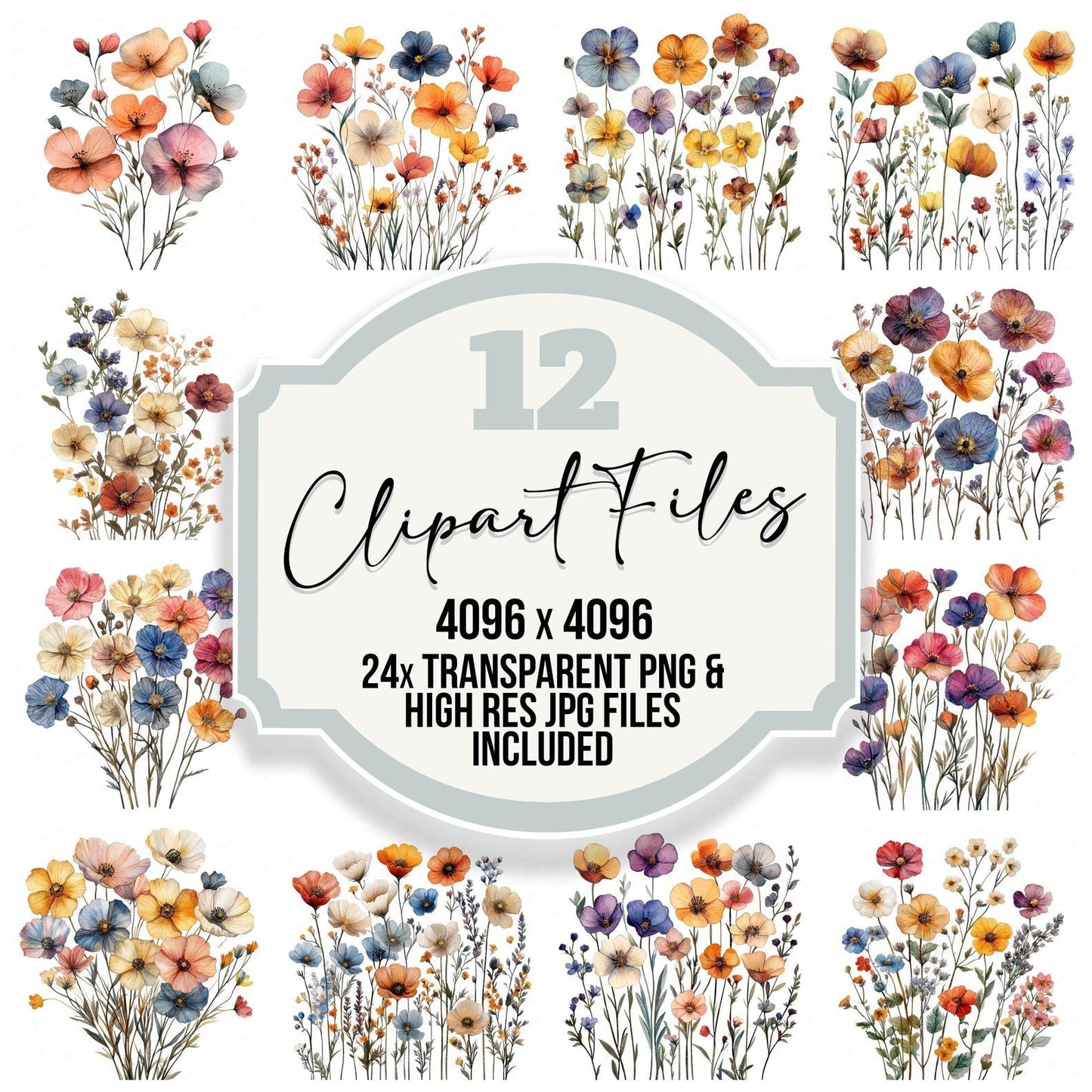 Pressed Wildflowers Clipart Set (DDD006355)