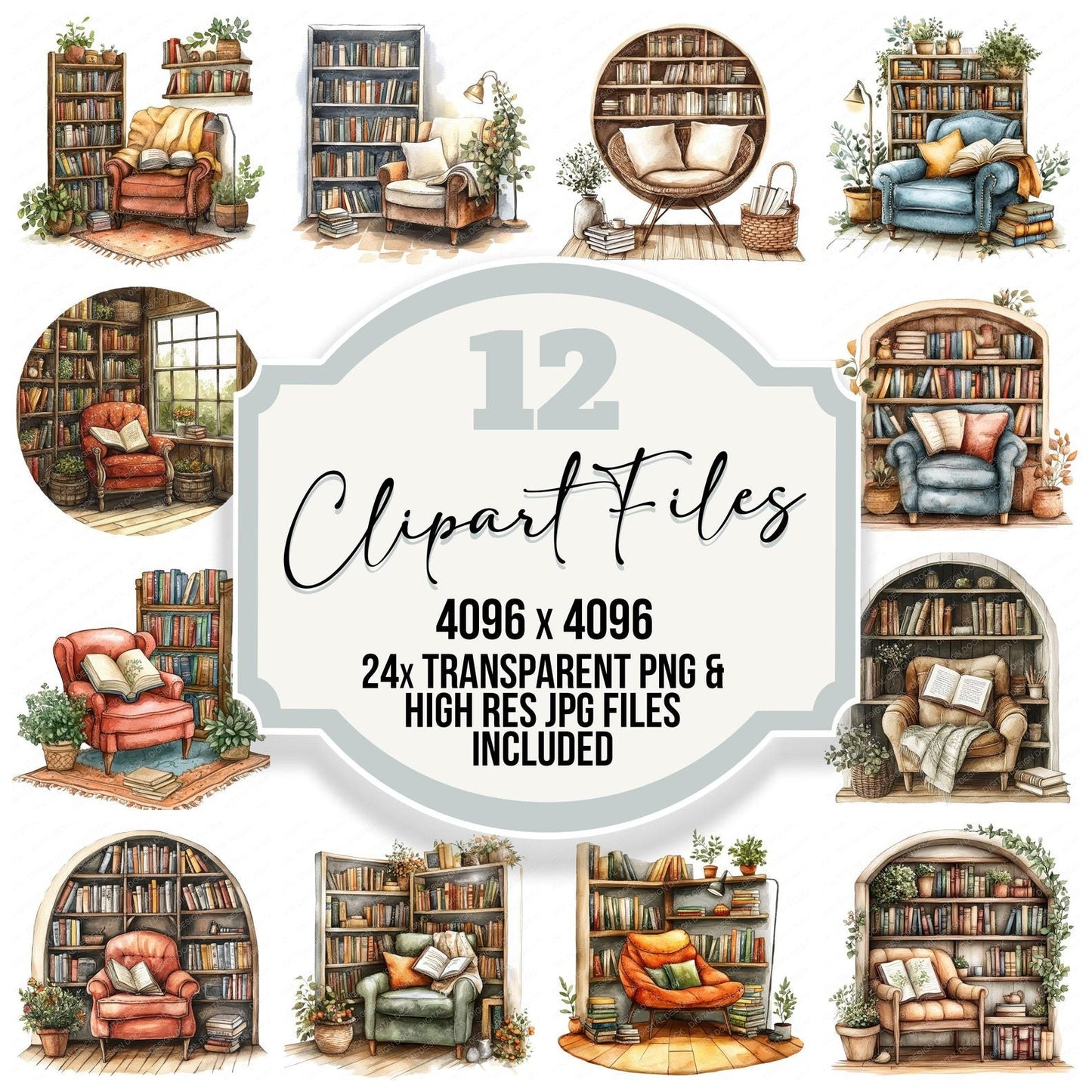 Reading Nook Corner Clipart Set (DDD006395)