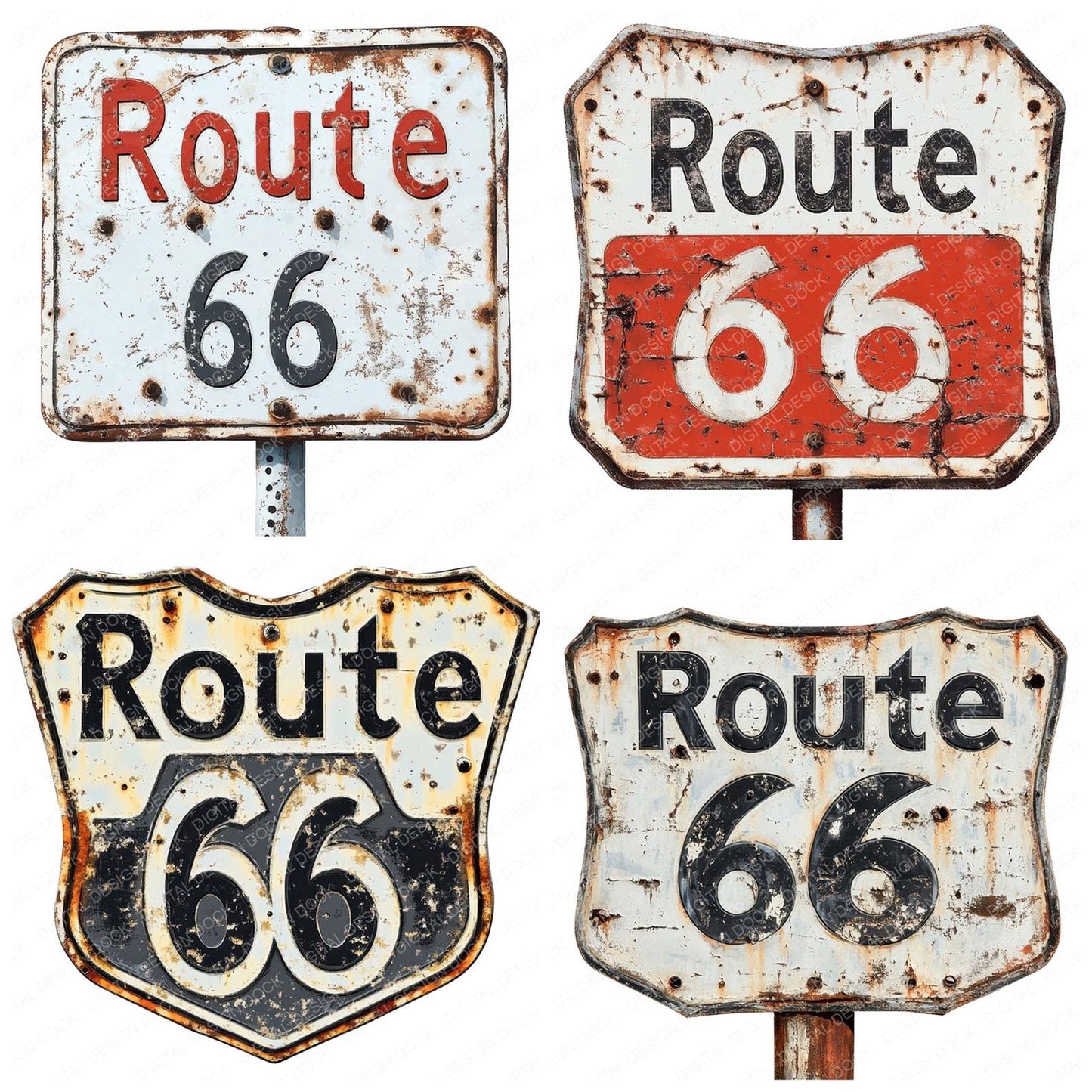 Route  Road Sign Clipart Set (DDD006460)