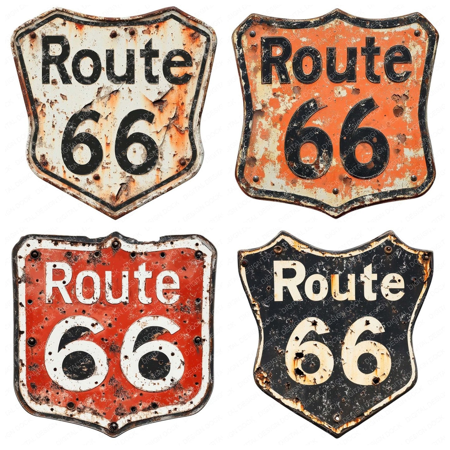 Route  Road Sign Clipart Set (DDD006460)