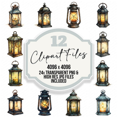 Rustic Candle Lantern Clipart Set (DDD006469)