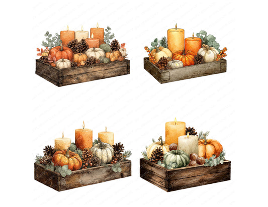 Preview layout showing Rustic Pumpkin Halloween Centrepiece clipart elements for scrapbooking, junk journals, and card making
