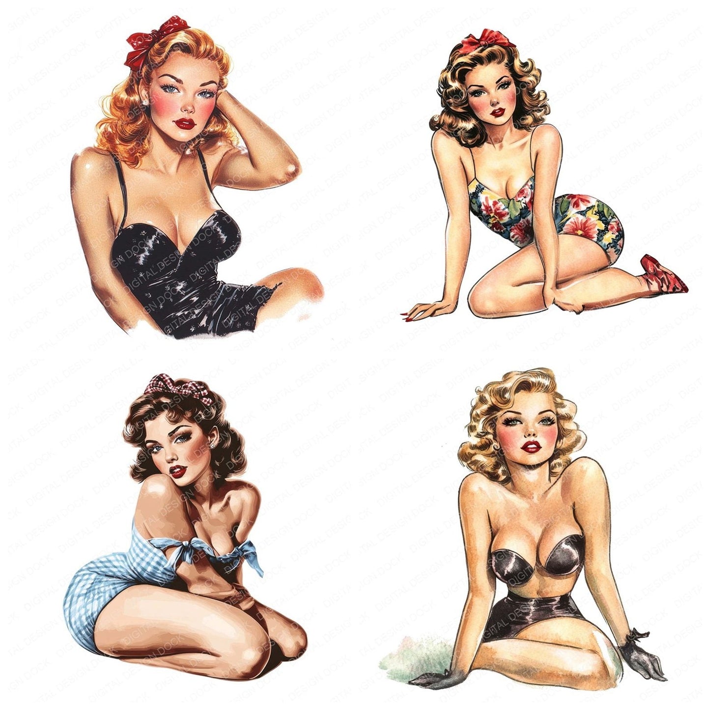 s Pop Up Girl Clipart Set (DDD006479)