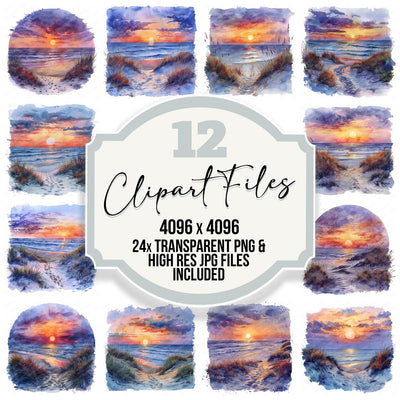 Sand Dunes at Sunset Clipart Set (DDD006489)