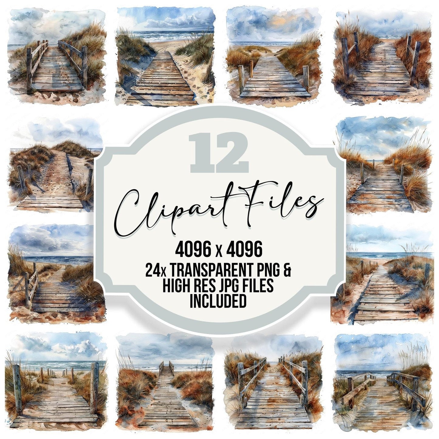 Sand Dunes Wooden Broadwalk Clipart Set (DDD006491)