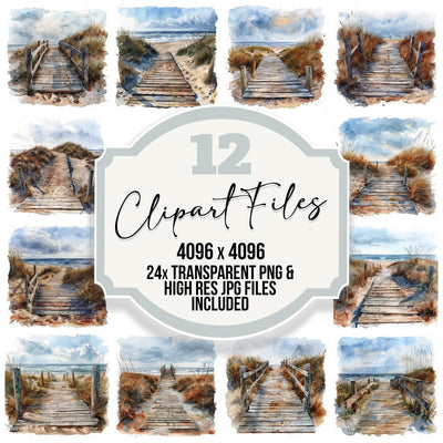 Sand Dunes Wooden Broadwalk Clipart Set (DDD006491)