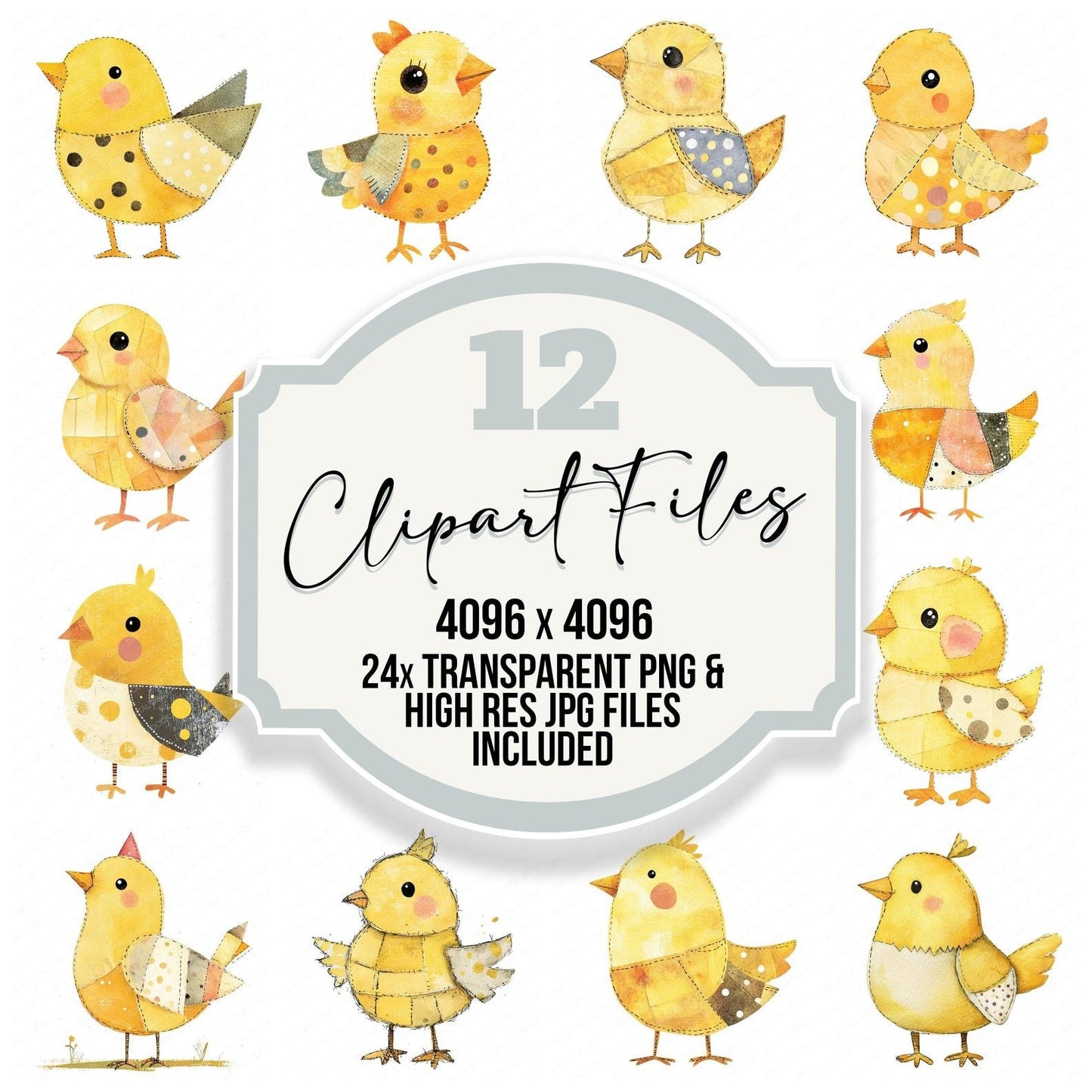 Scrap Paper Chick Clipart Set (DDD006517)