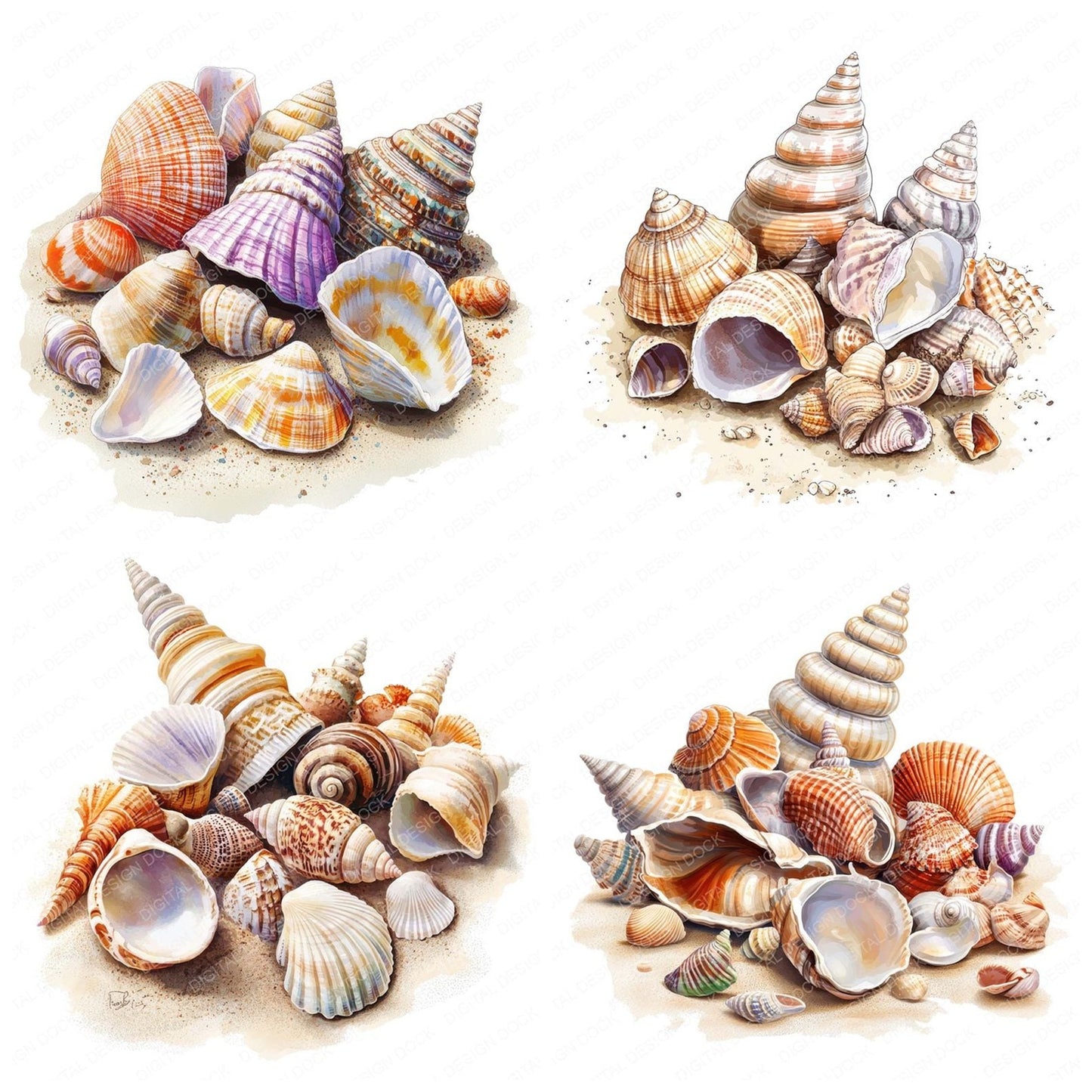 Seashell Collection Clipart Set (DDD006527)