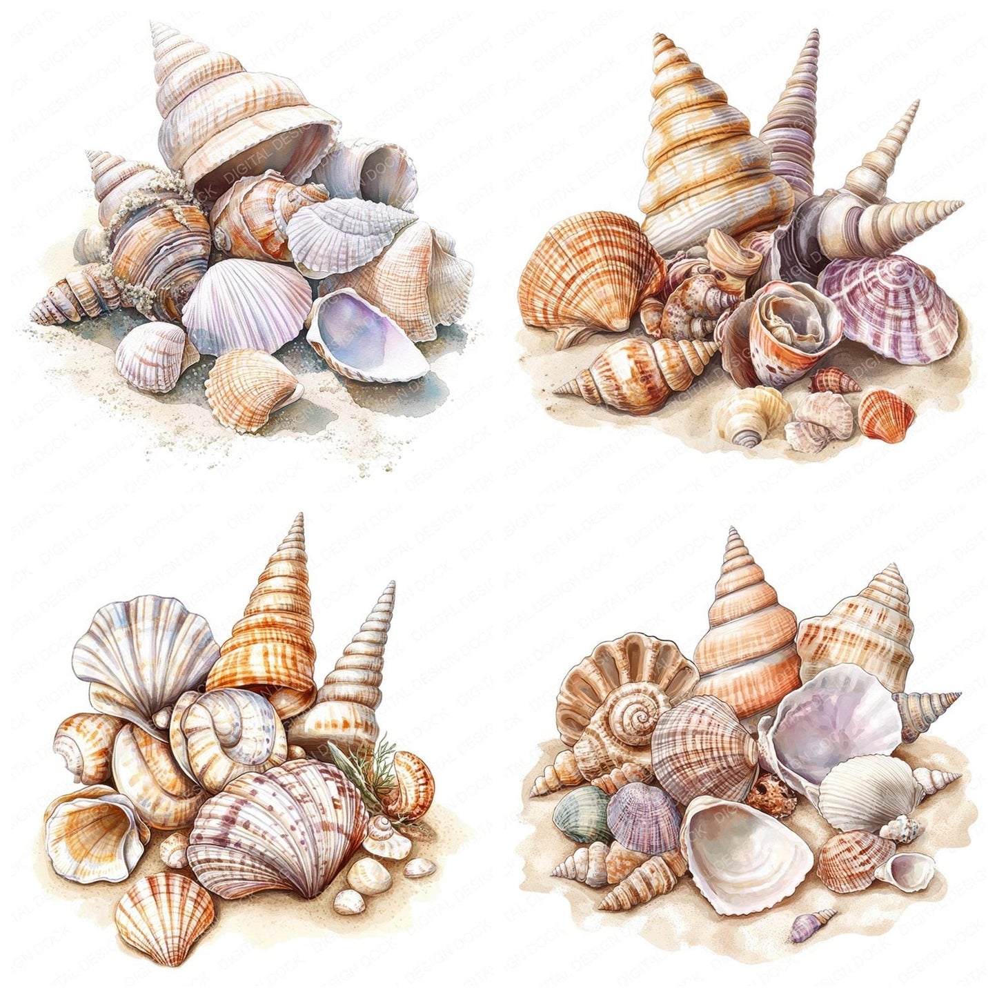 Seashell Collection Clipart Set (DDD006527)