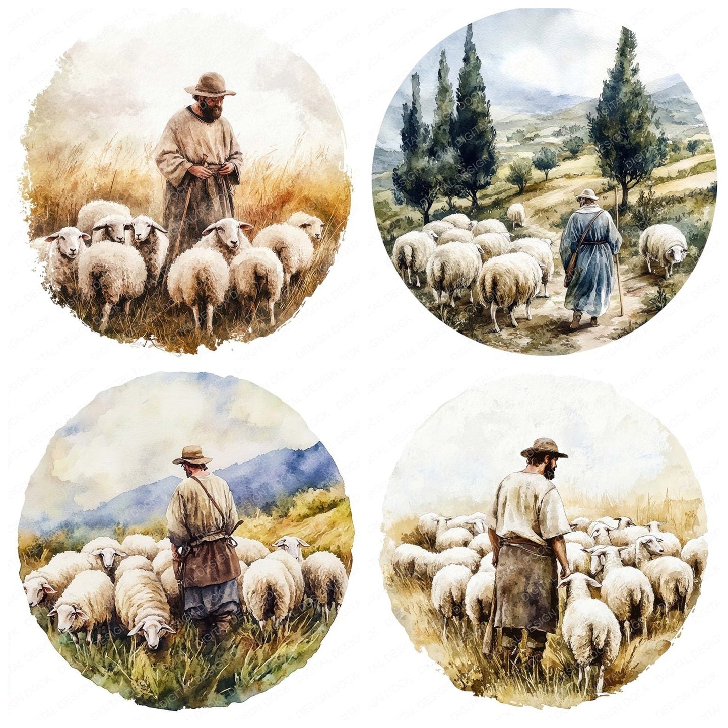 Sheep Farmer Bible Clipart Set (DDD006533)