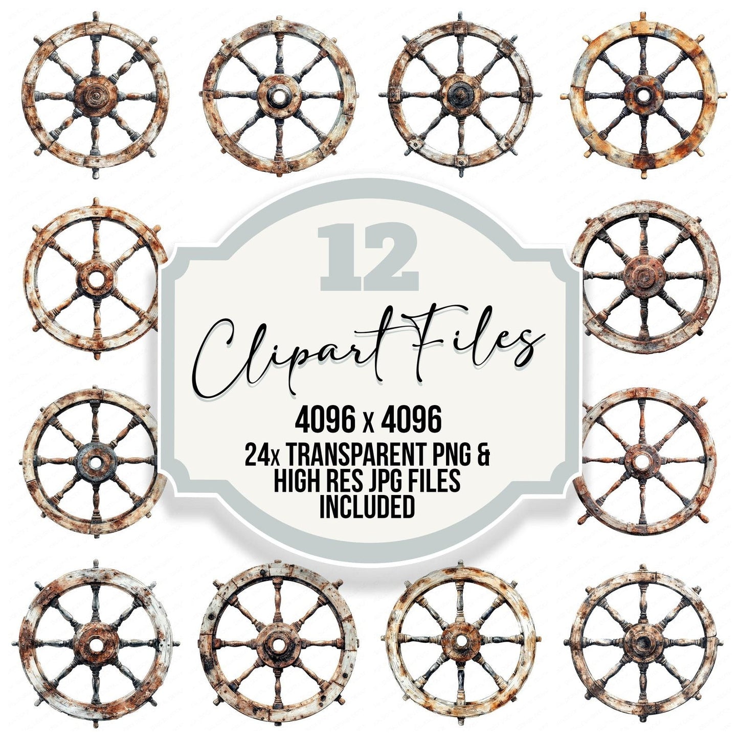 Ships Wheel Clipart Set (DDD006538)