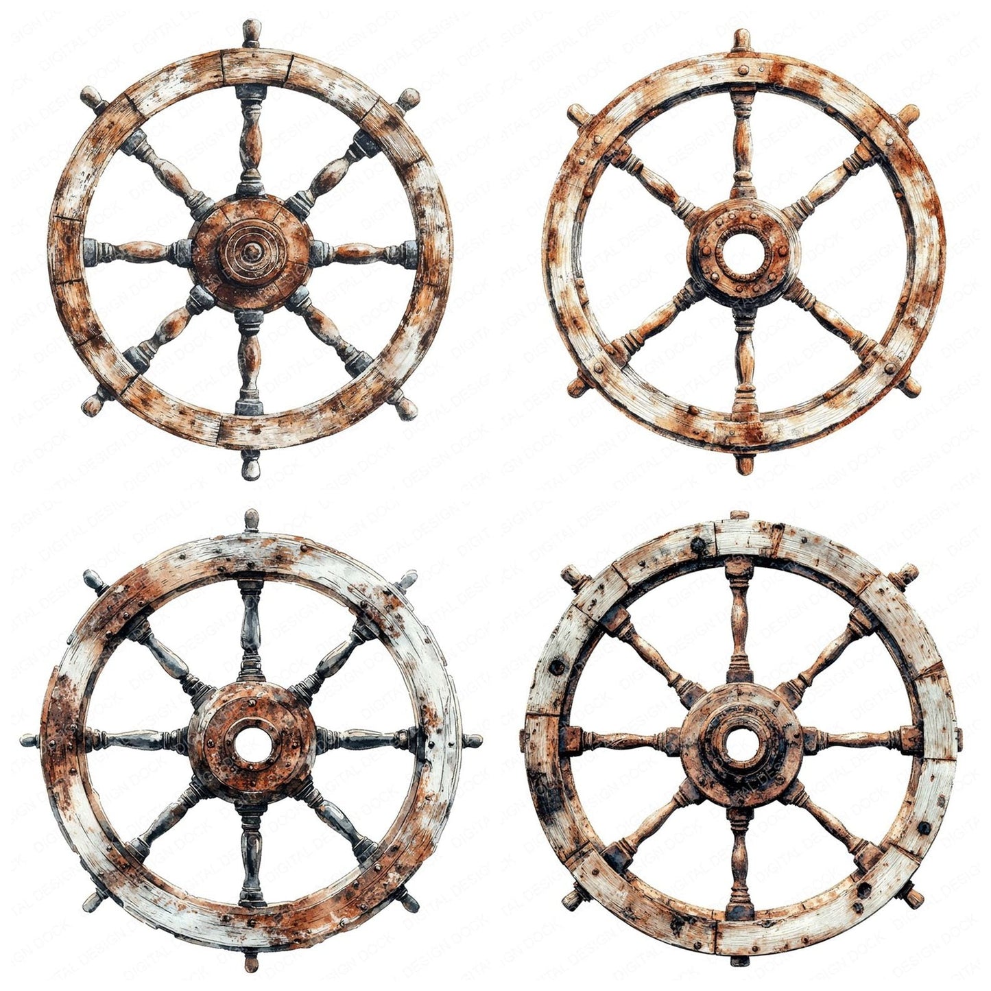Ships Wheel Clipart Set (DDD006538)