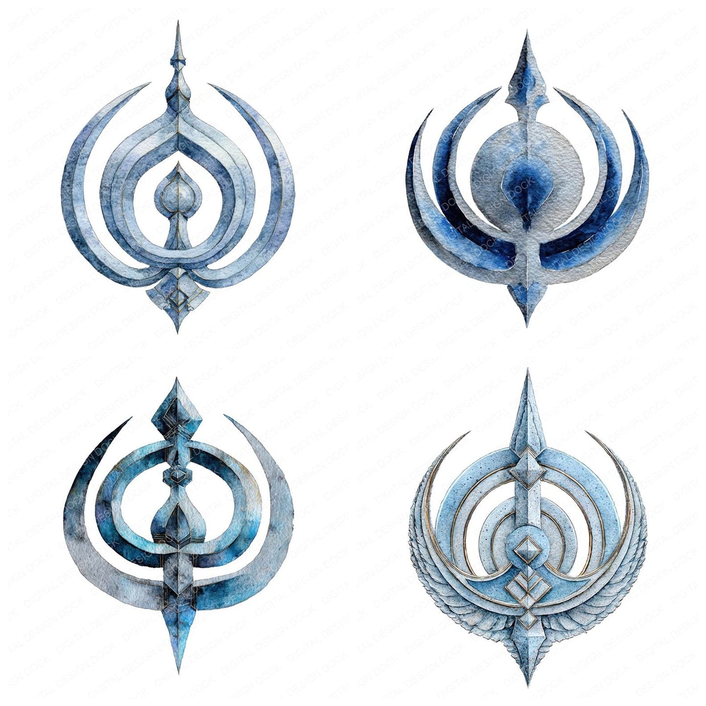 Sikh khanda symbol Clipart Set (DDD006541)