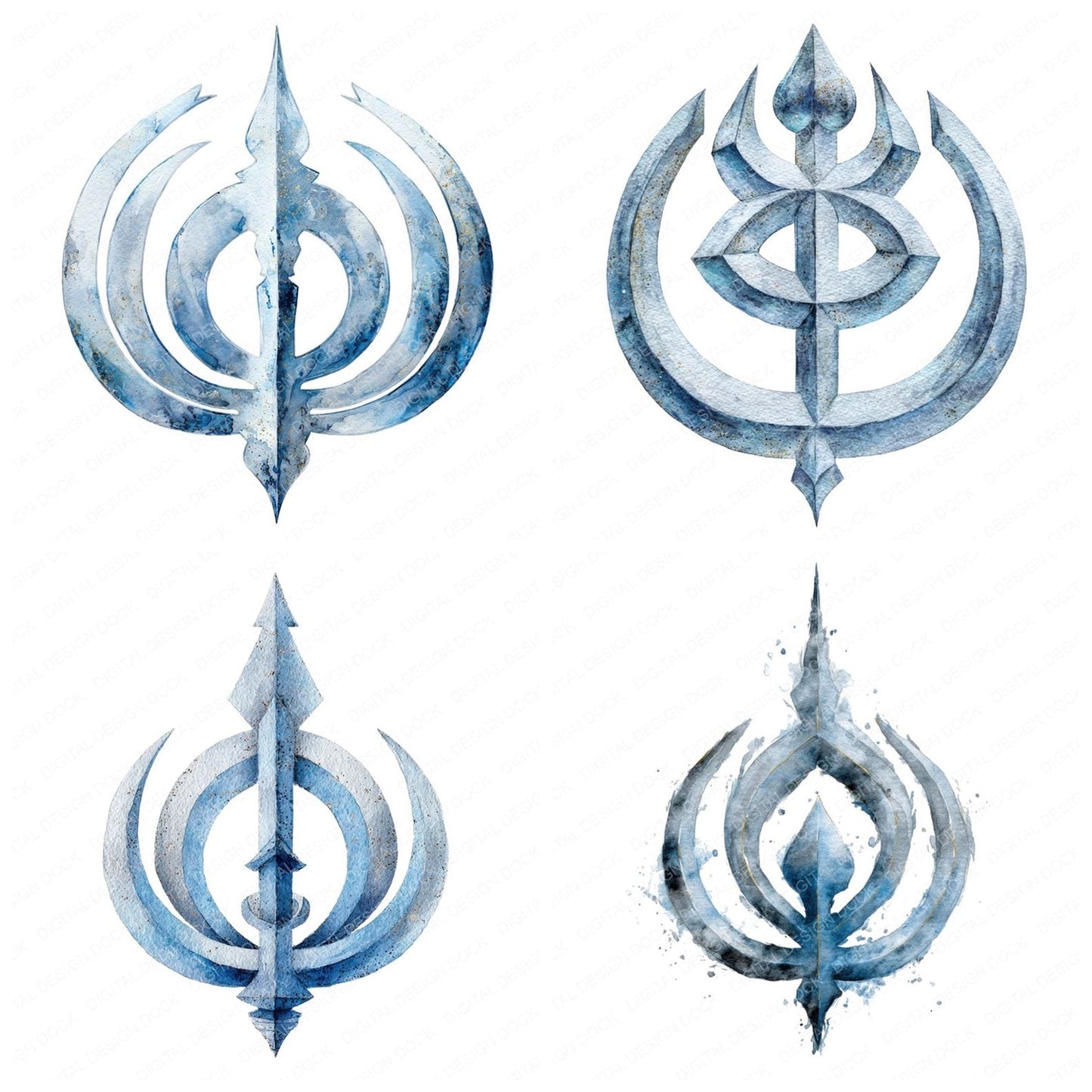 Sikh khanda symbol Clipart Set (DDD006541)
