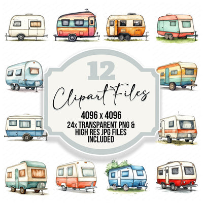 Simple Cartoon Caravan Clipart Set (DDD006550)