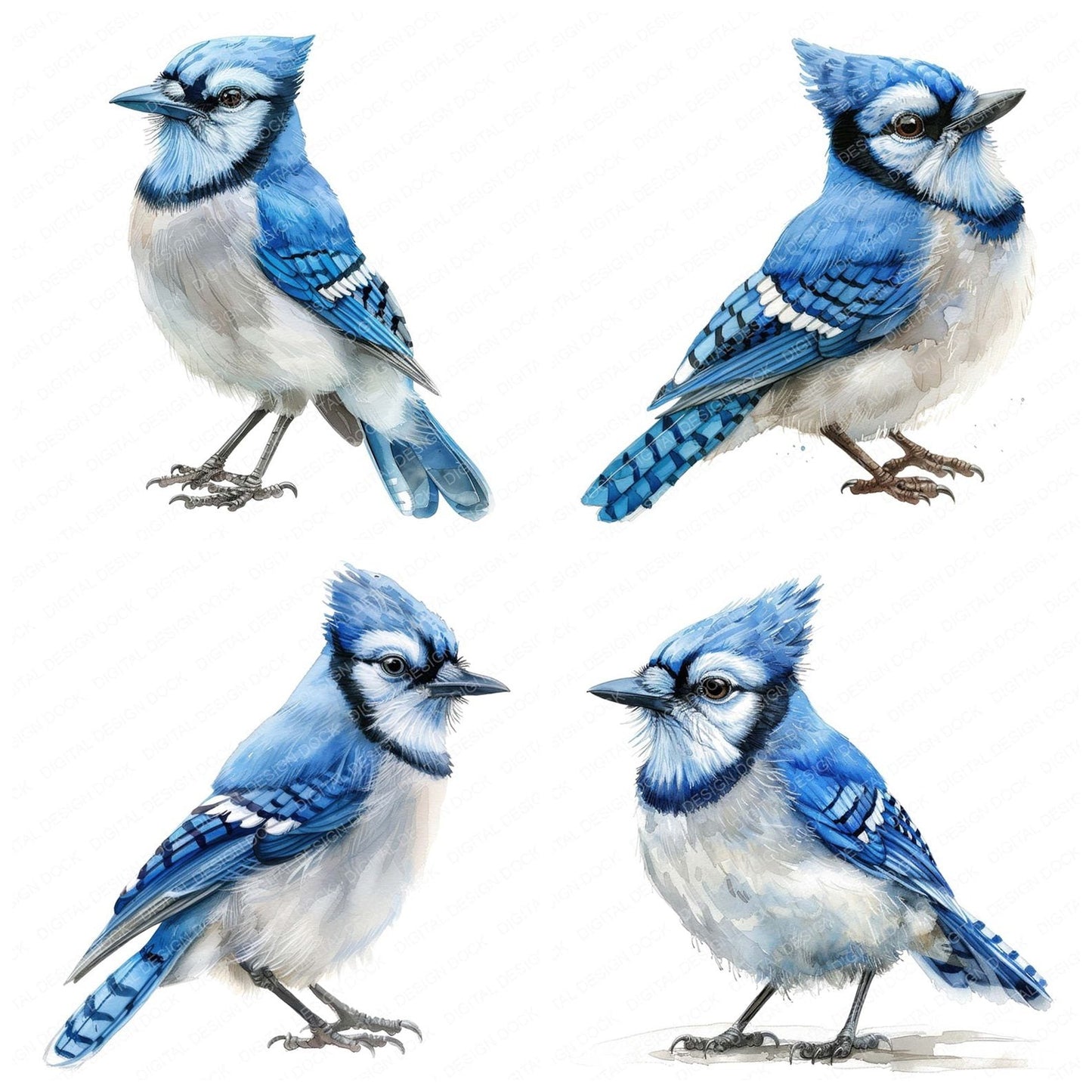 Small Blue Jay Clipart Set (DDD006582)