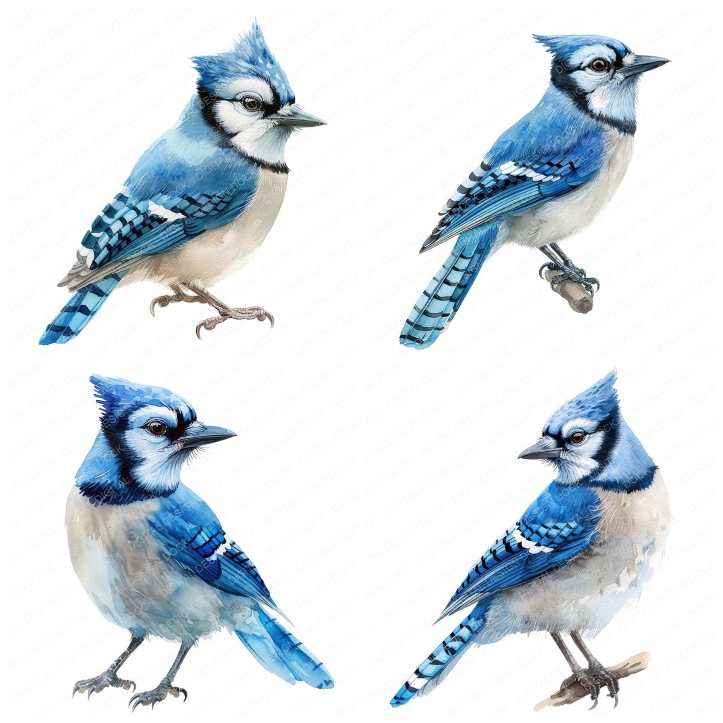 Small Blue Jay Clipart Set (DDD006582)