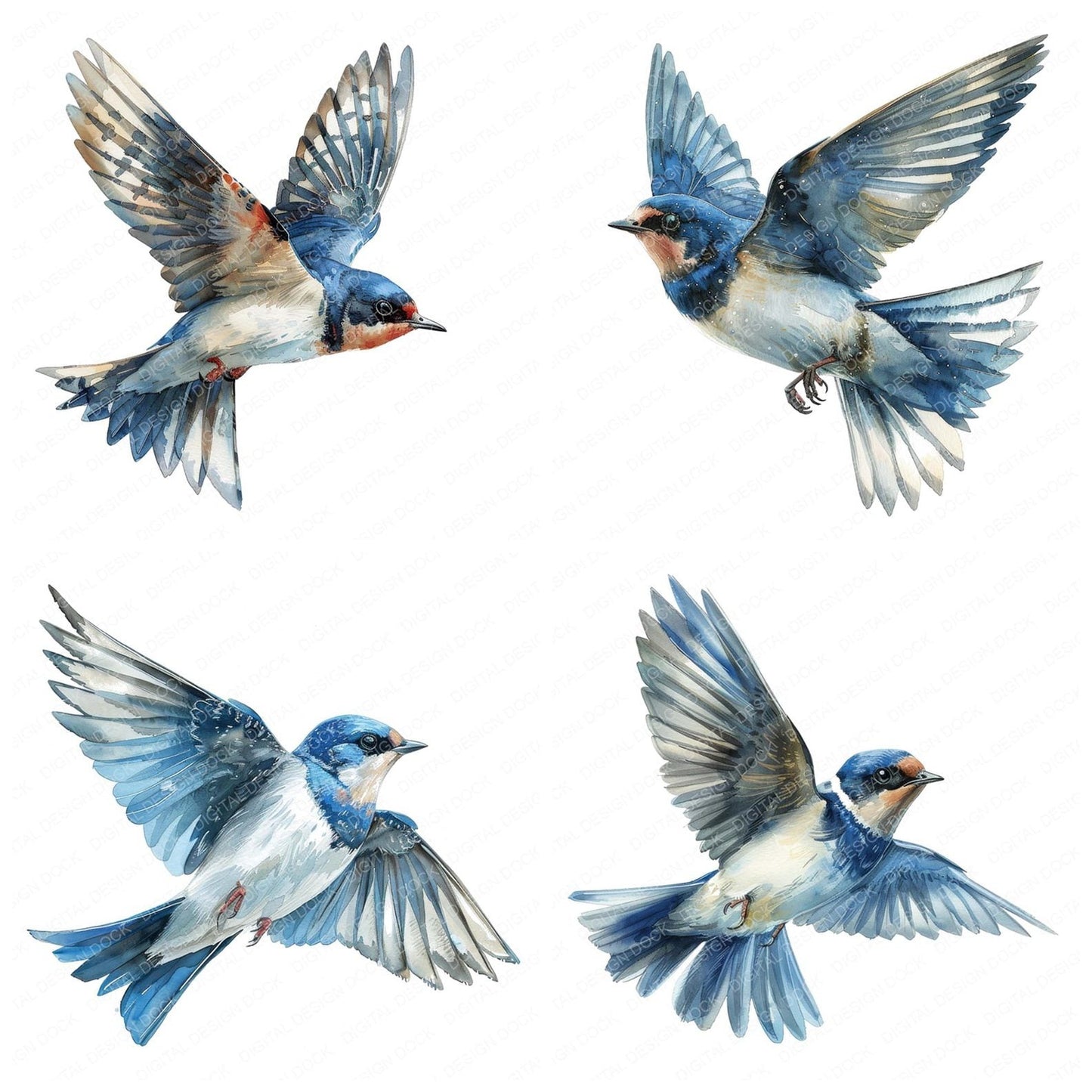 Small Swallow Clipart Set (DDD006590)