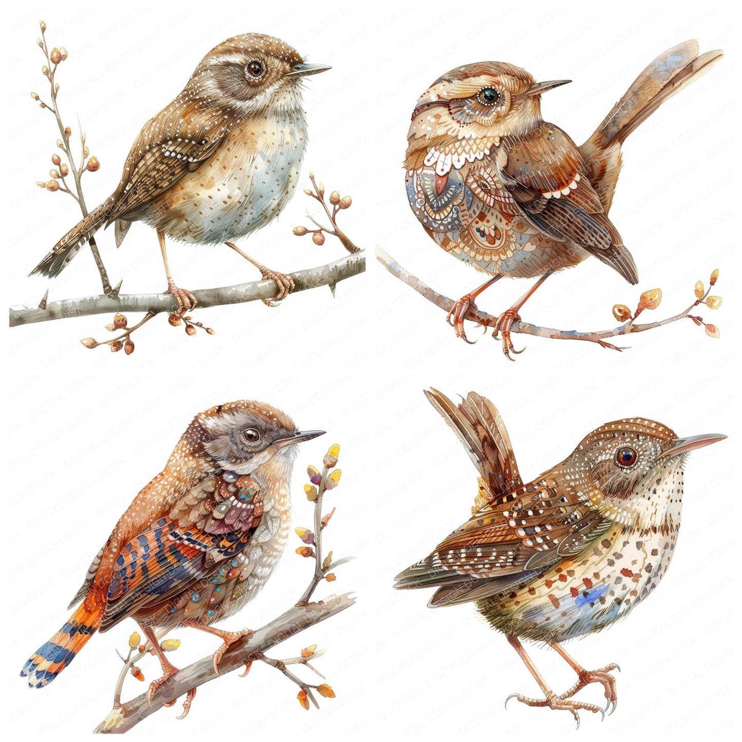 Small Wren Clipart Set (DDD006591)