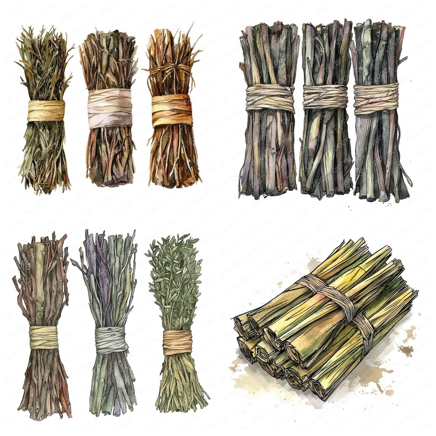 Smudge Bundles Clipart Set (DDD006593)