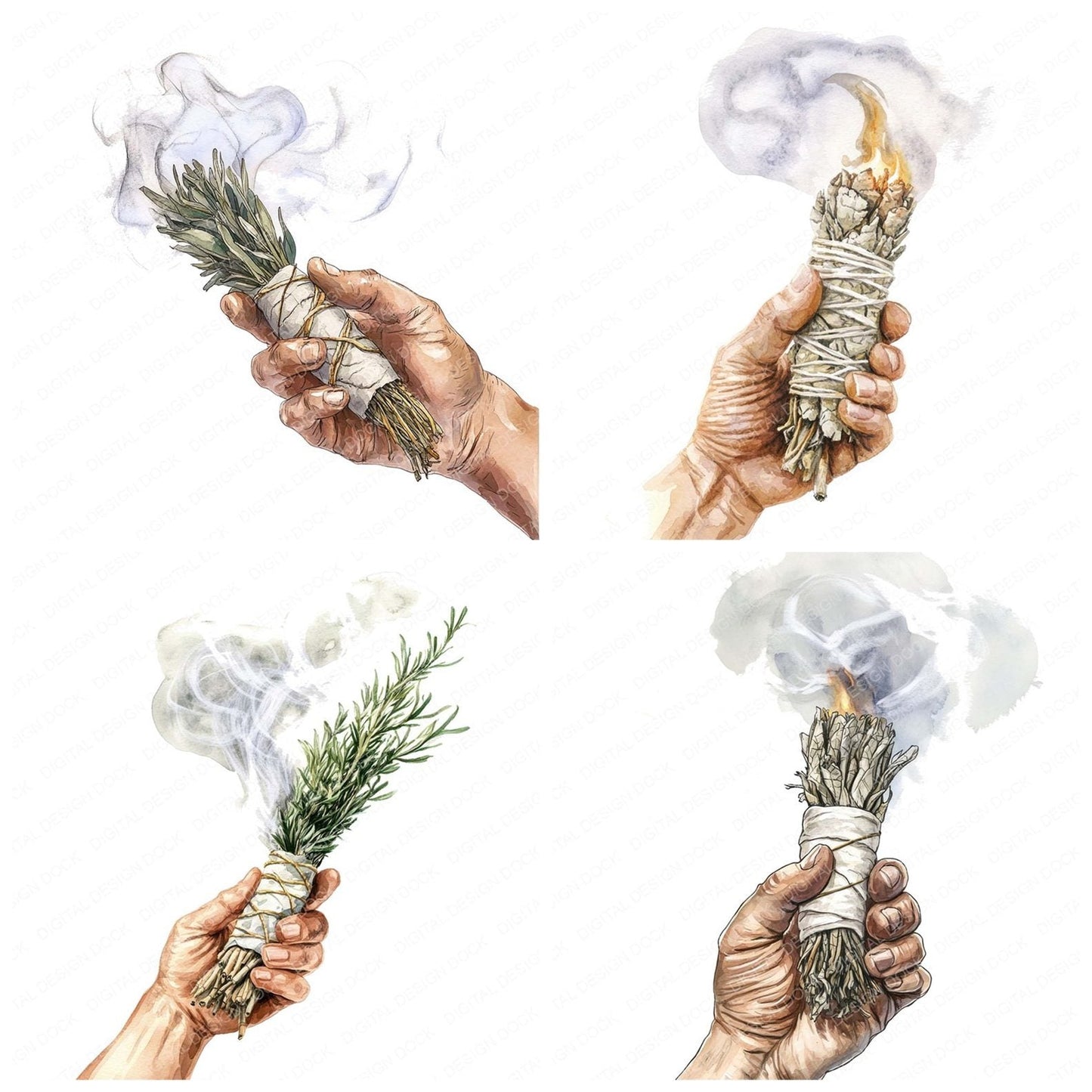 Smudging Ritual Clipart Set (DDD006594)