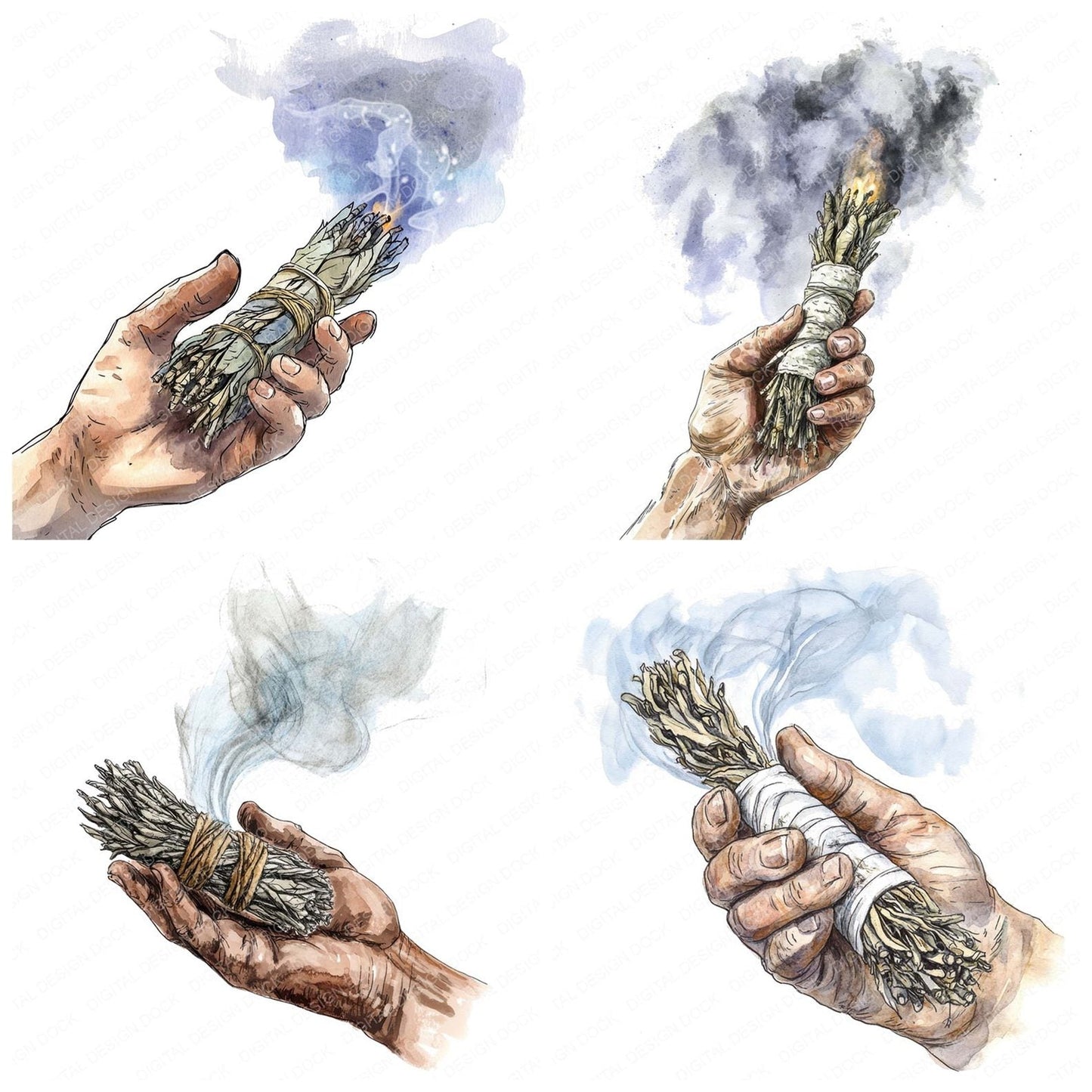 Smudging Ritual Clipart Set (DDD006594)