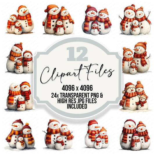 Snowman Family Scarves Clipart Set (DDD006611)
